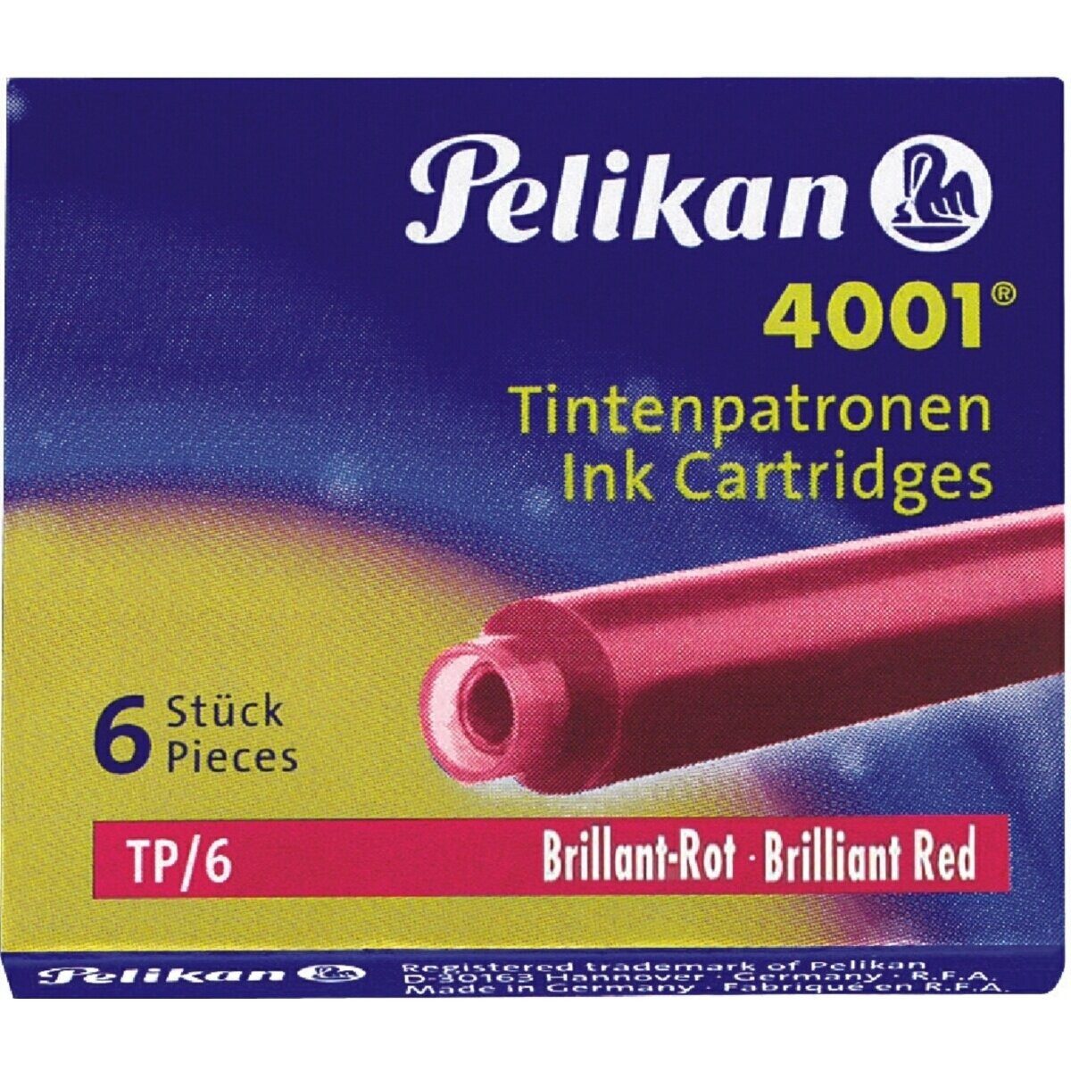 Pelikan Füllhalter Tintenpatrone 4001 brilliant-rot VE=6 Stück