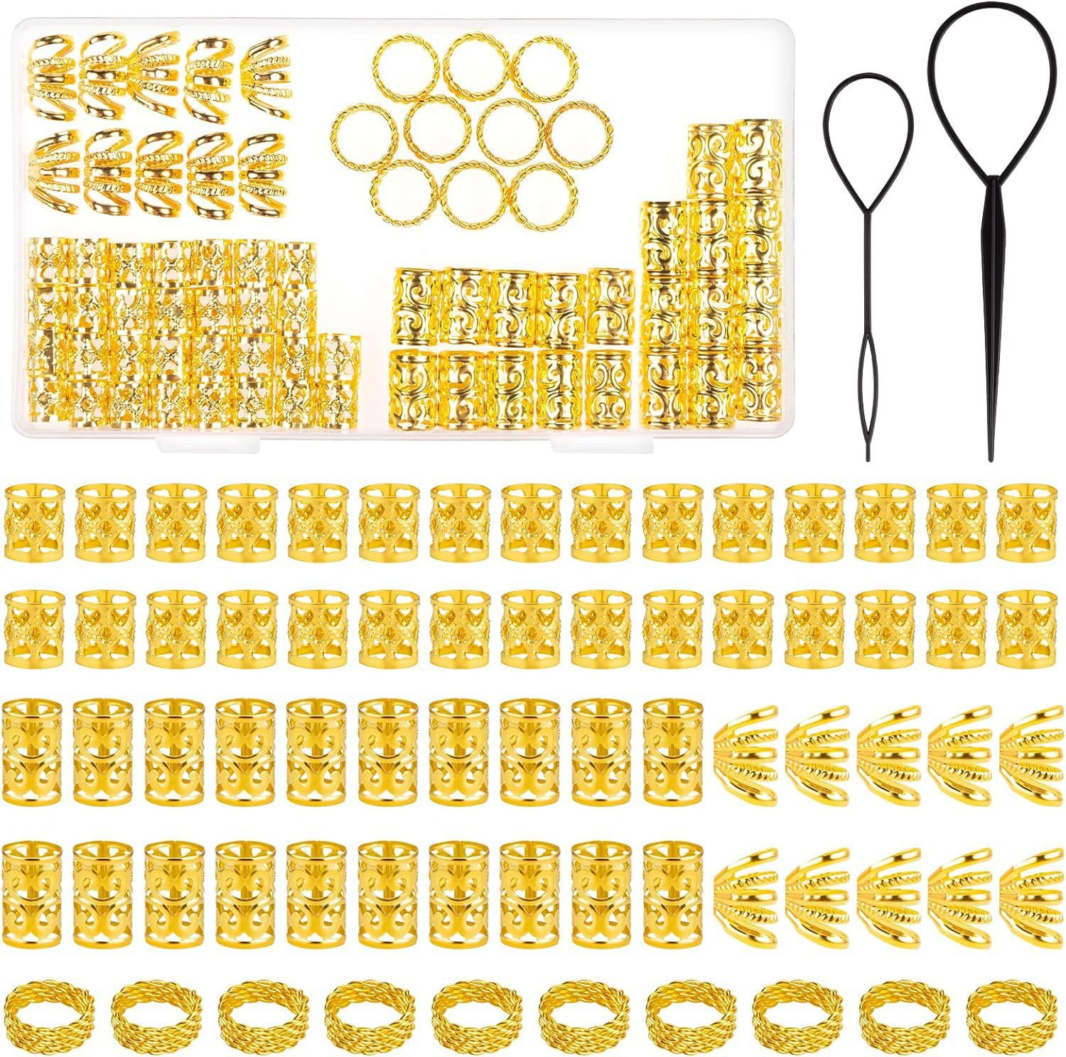 Zaewry Haarspange 72 Stück Dreadlocks Schmuck Haarspiralen Clips, Gewebter Haarschmuck, für Damen Herren