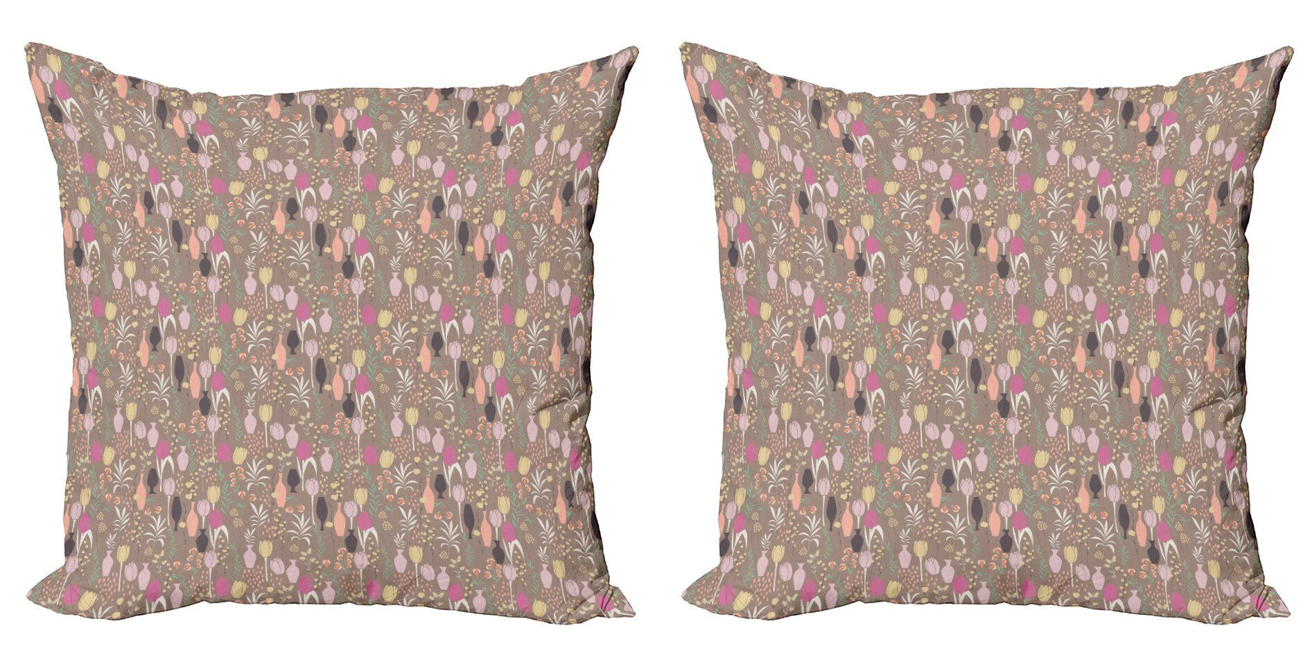 Kissenbezüge Modern Accent Doppelseitiger Digitaldruck, Abakuhaus (2 Stück), Tulpe Botanischer Garten Art Design