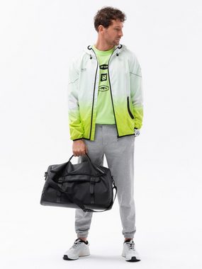 OMBRE Allwetterjacke Herren-Sportjacke mit Ombre-Effekt - weiß und limettengrün