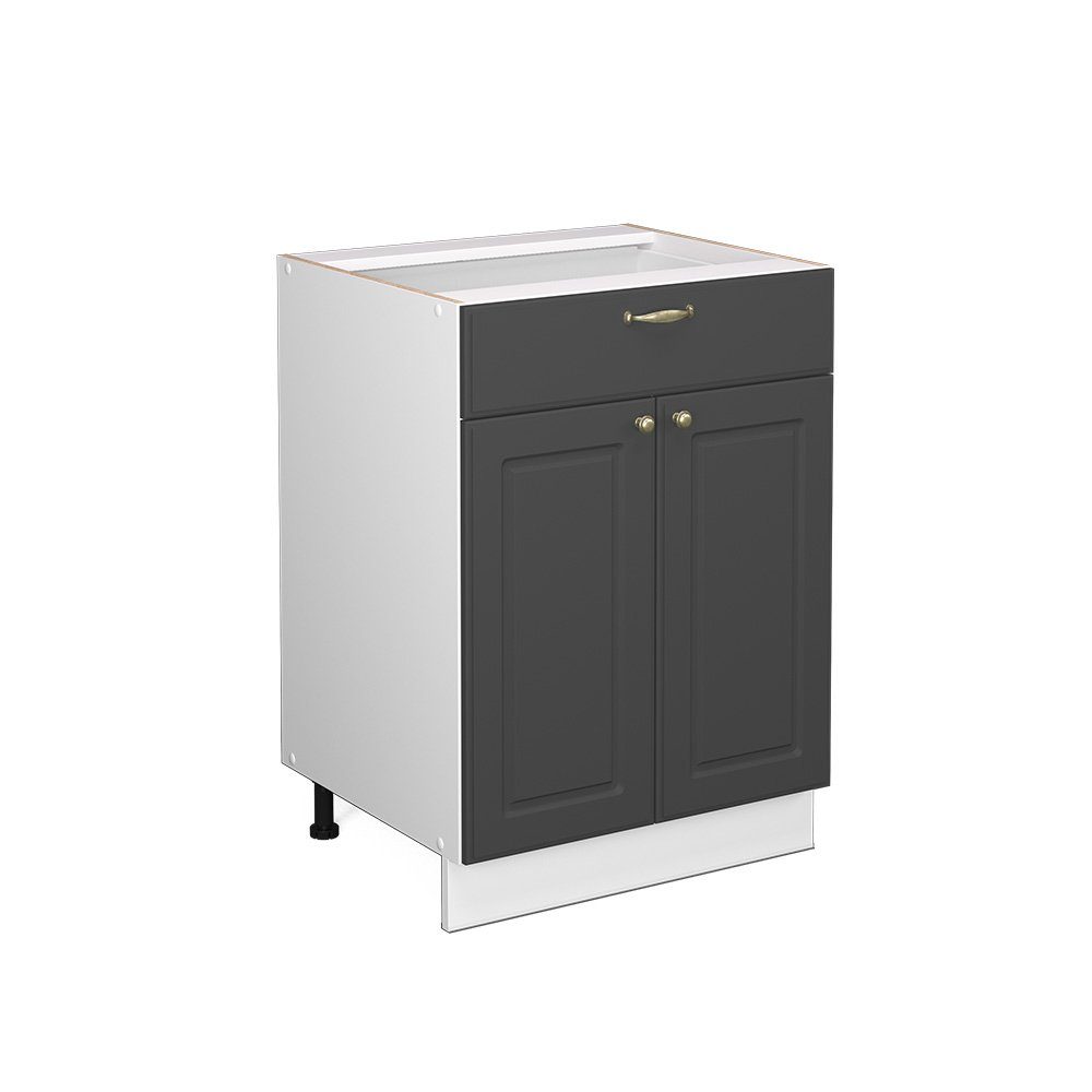 Vicco Badschrank Fame-Line Anthrazit-Gold/Weiß 60 x 82 cm mit Schublade ohn günstig online kaufen
