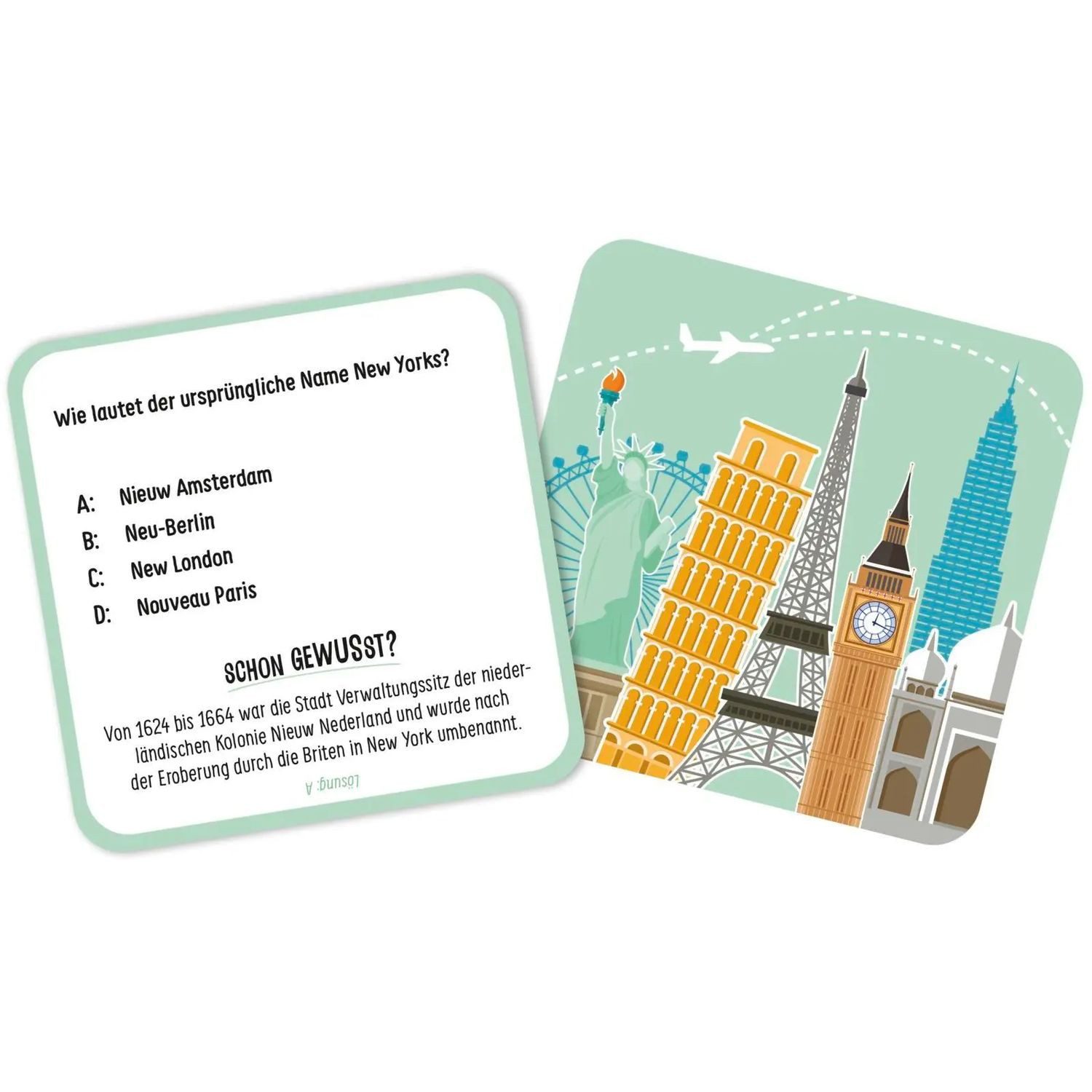 groh Verlag Spiel In 80 Fragen um die Welt - Städte: Kartenspiel für Globetrotter