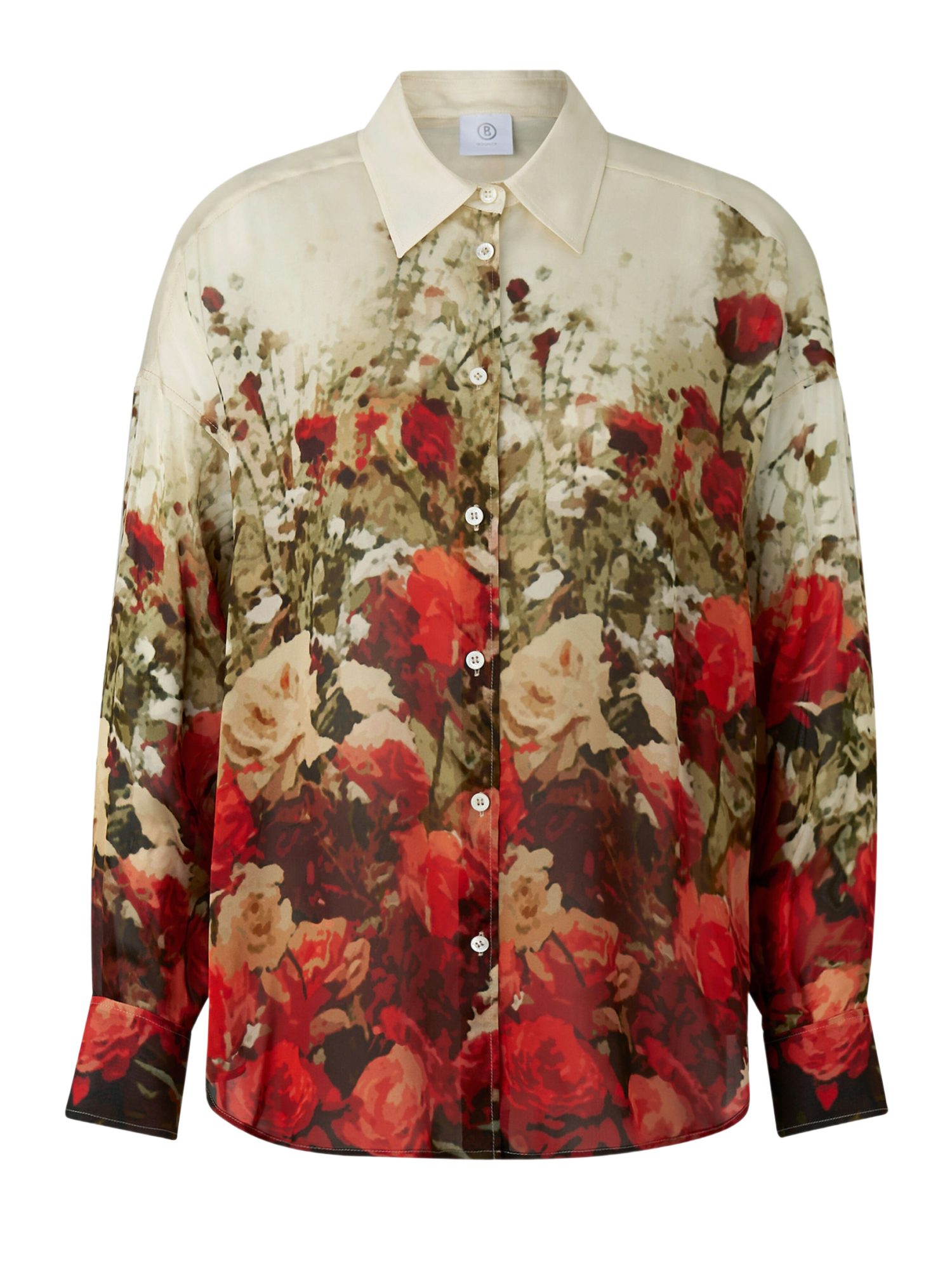 BOGNER Hemdbluse bunt,Casual,Viskose,Floral,Hemdblusenkragen,Lang,Loose Fit