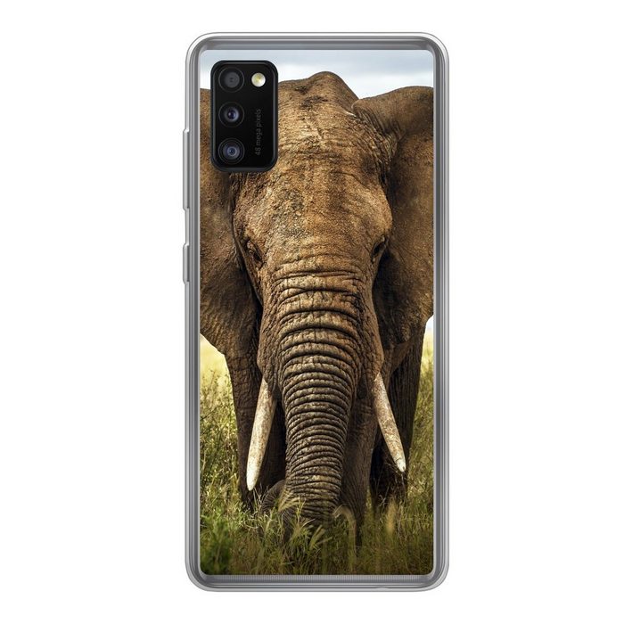 MuchoWow Handyhülle Bedrohung für den Elefanten Handyhülle Samsung Galaxy A41 Smartphone-Bumper Print Handy