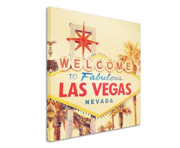 Sinus Art Leinwandbild Urbane Fotografie – Welcome to Las Vegas, Nevada auf Leinwand