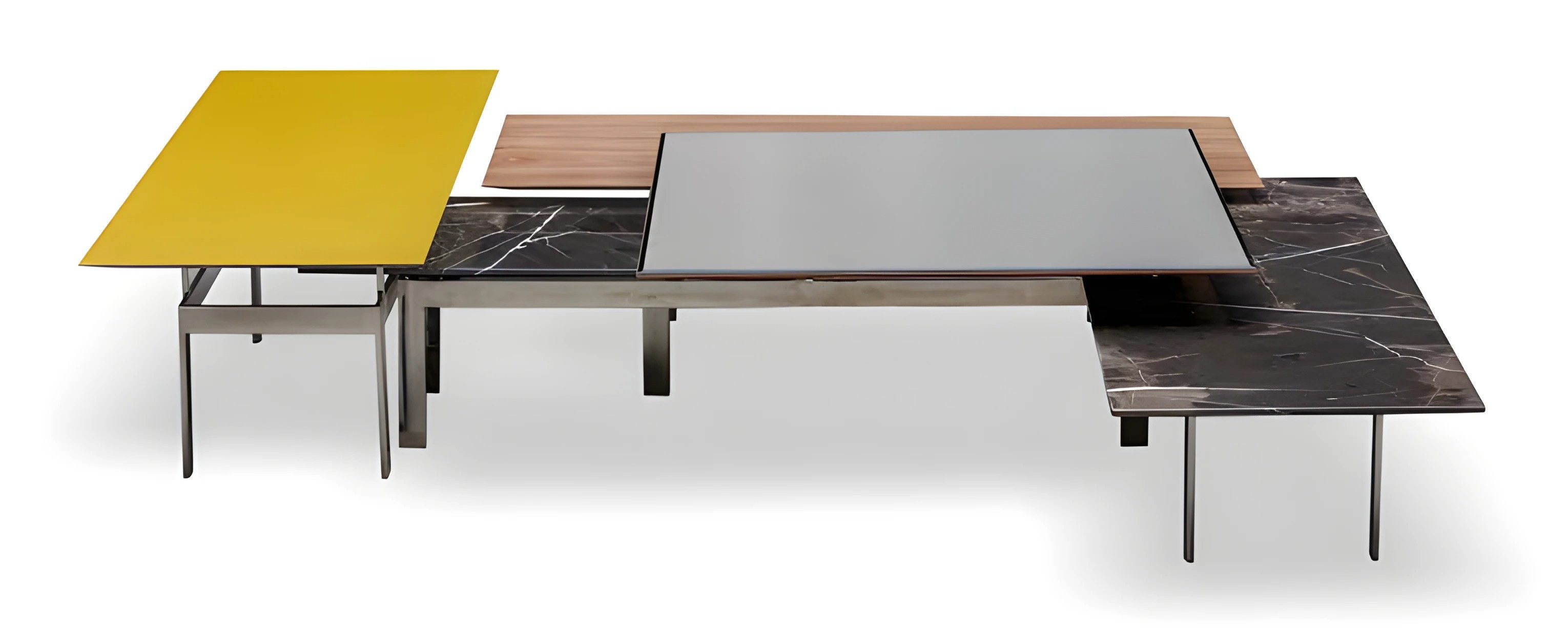 JVmoebel Couchtisch Eleganter grauer Metalltisch mit schlichter, zeitgemäßer Form (Packung, Couchtisch 1, Couchtisch 2, Couchtisch 3), Made in Europe