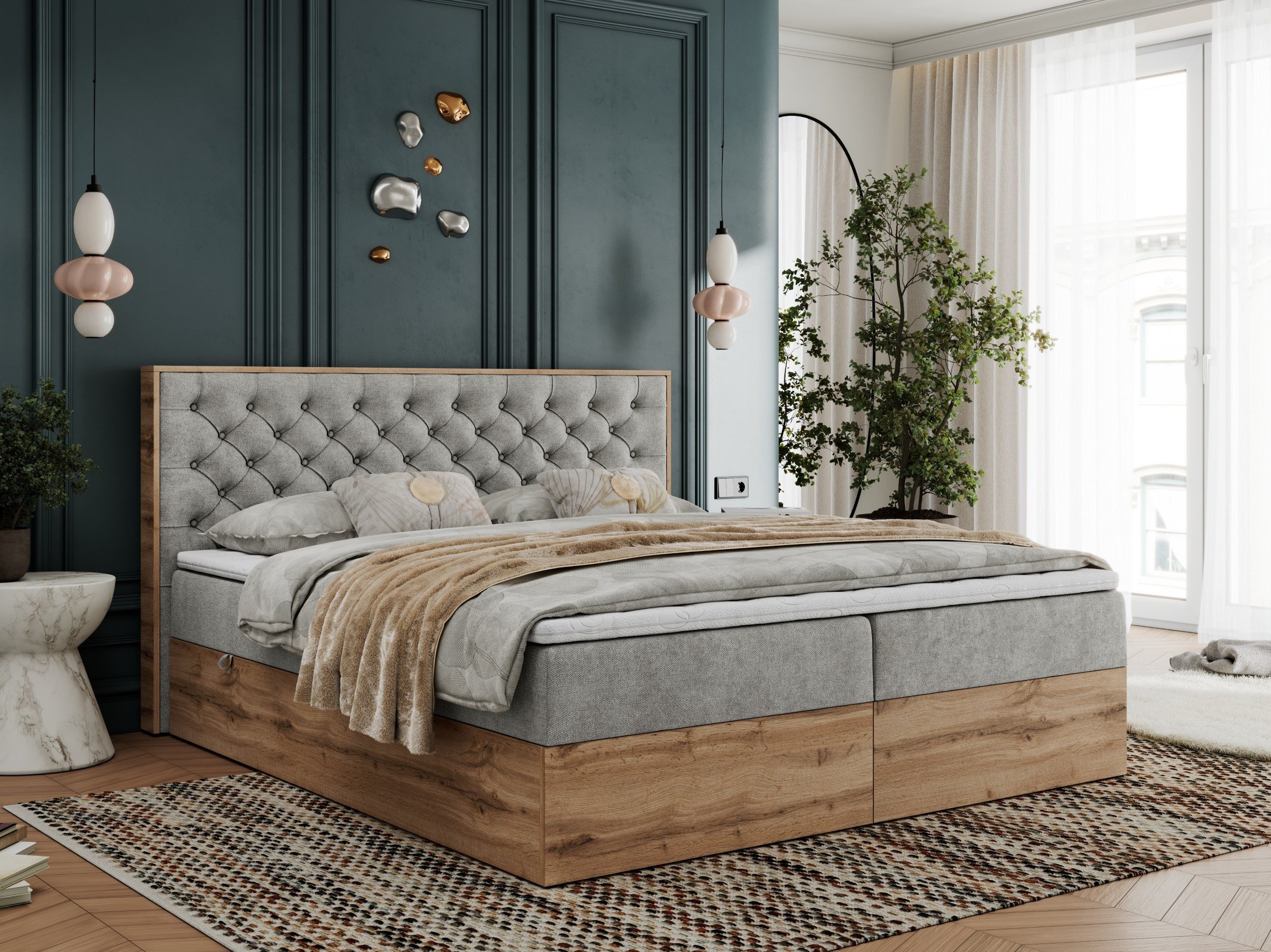 MKS MÖBEL Boxspringbett ALBERO 3 (Packung, günstig online kaufen