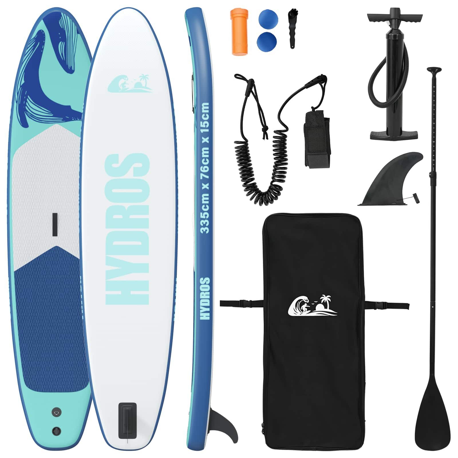 SUP-Board 335 x 76 x 15 cm Aufblasbares Stand Up Paddle Board HYDROS 335x76x15 c