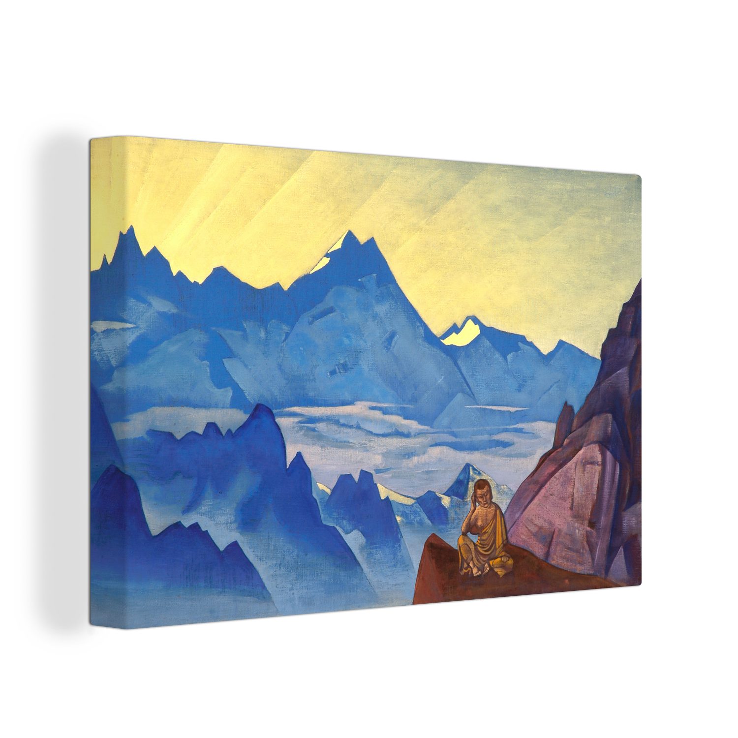 OneMillionCanvasses® Leinwandbild Milarepa, der Gehörnte - Gemälde von Nicholas Roerich, (1 St), Wandbild Leinwandbilder, Aufhängefertig, Wanddeko, 30x20 cm | Leinwandbilder