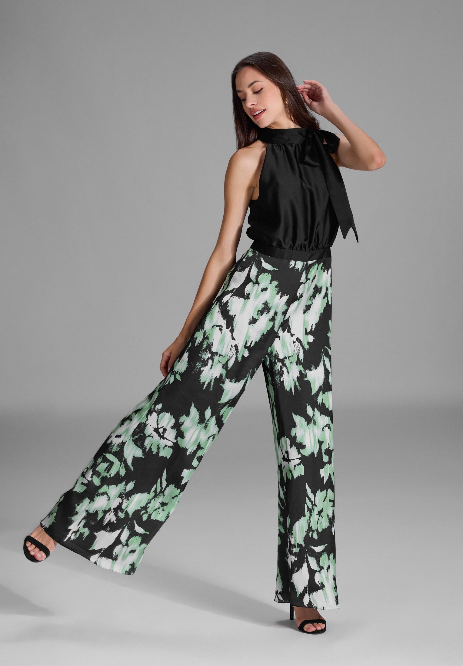 SWING Jumpsuit - Jumpsuit mit Schluppenblusen Top und Druck Hose Oberteil i günstig online kaufen