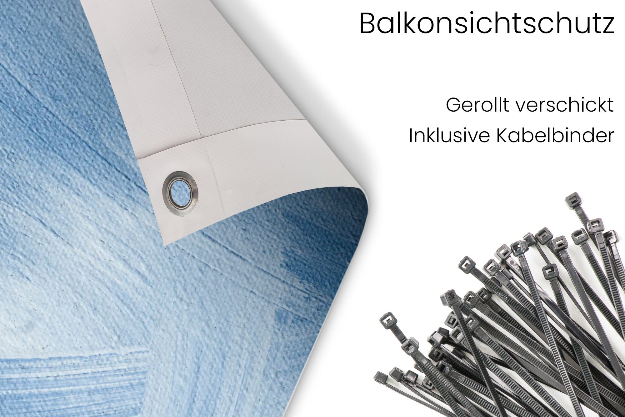 MuchoWow Balkonsichtschutz Blau - Acrylfarbe - Gestaltung (1-St) Balkon Sichtschutz 90x200, Windschutz für Zaun PVC, 200x90 cm