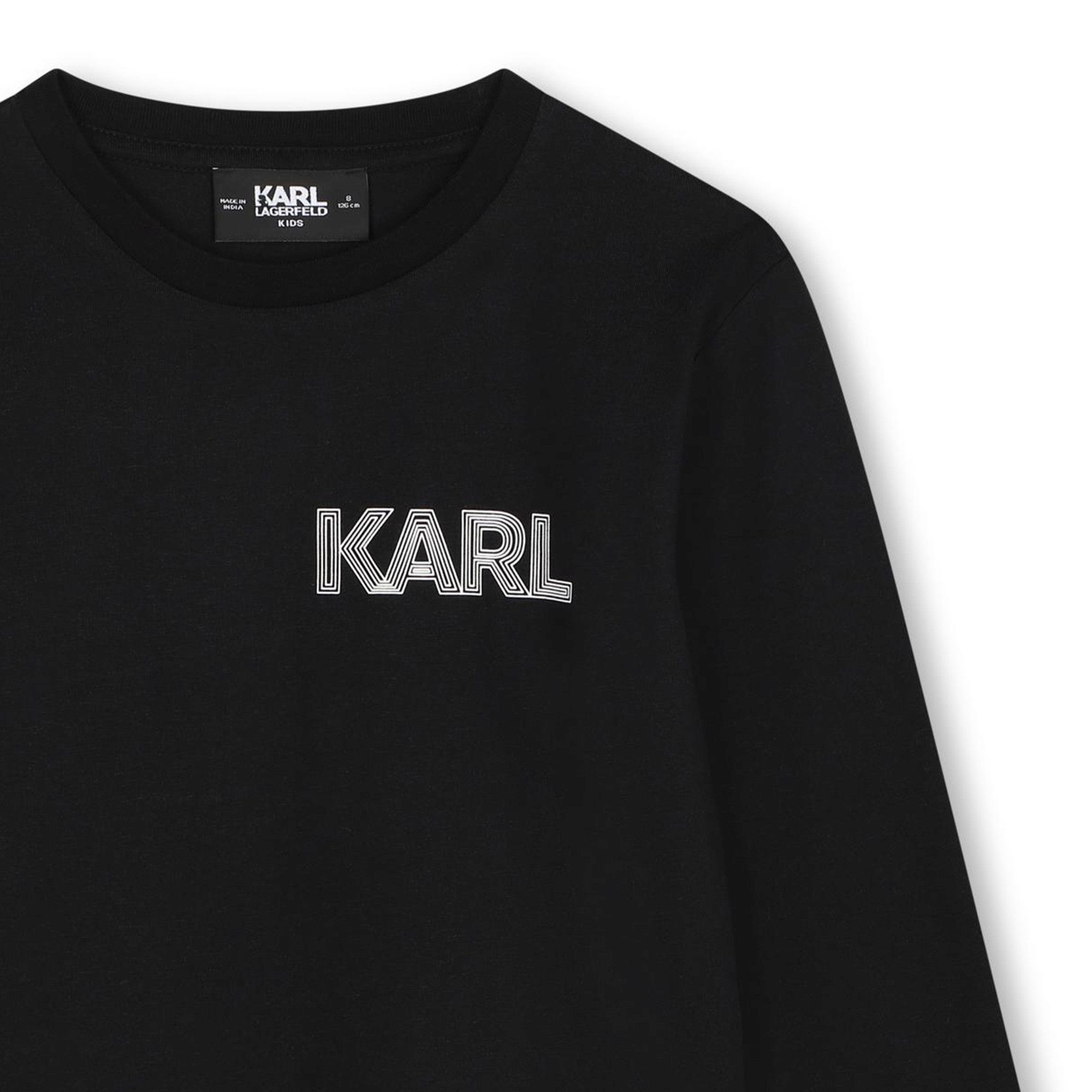 KARL LAGERFELD Langarmshirt Karl Lagerfeld Langarmshirt Longsleeve schwarz ikonisch Logo Print