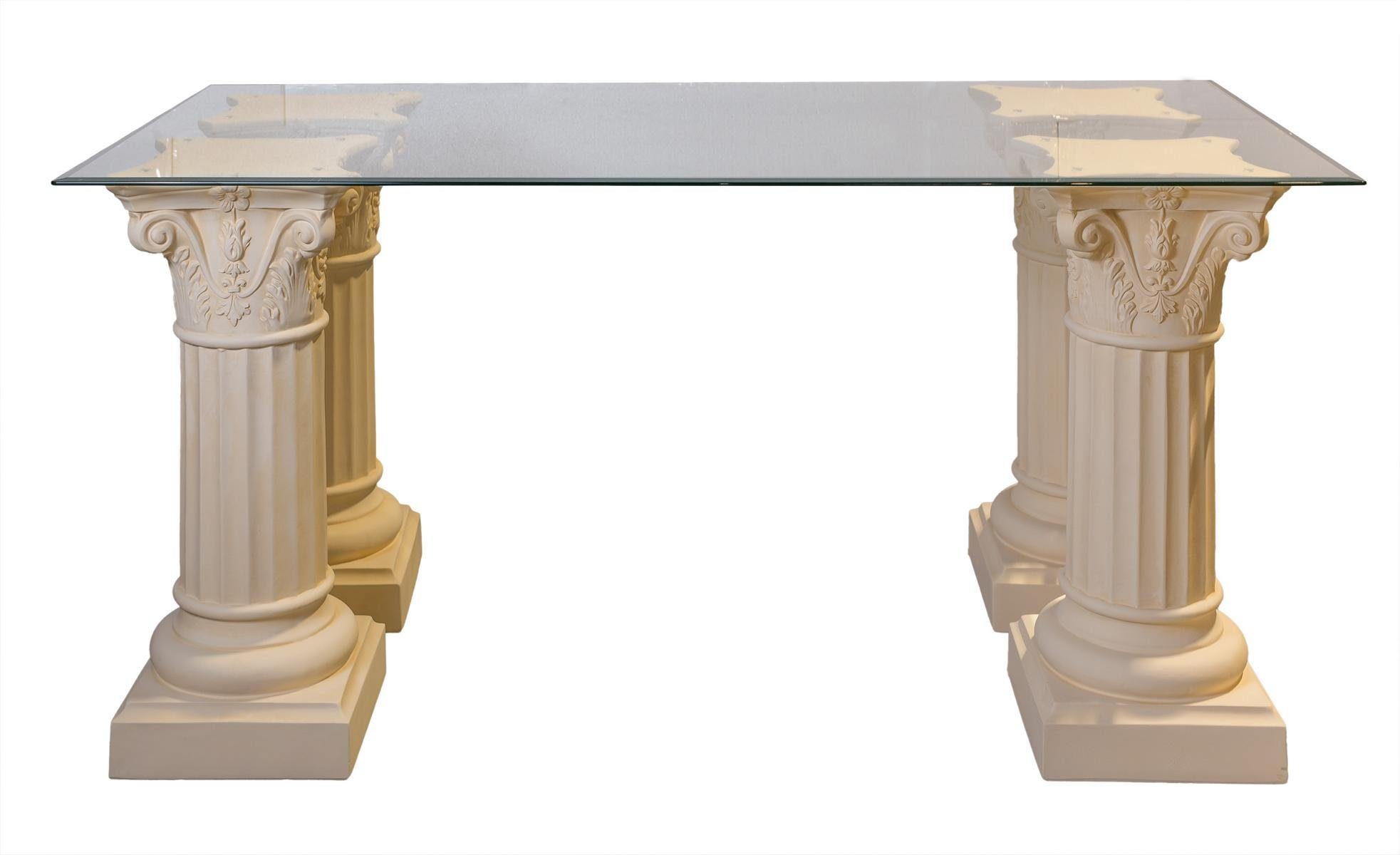 x Esstisch Säulentisch180cm / Säulen-Esstisch / Antikes Wohndesign 90cm Tafeltisch