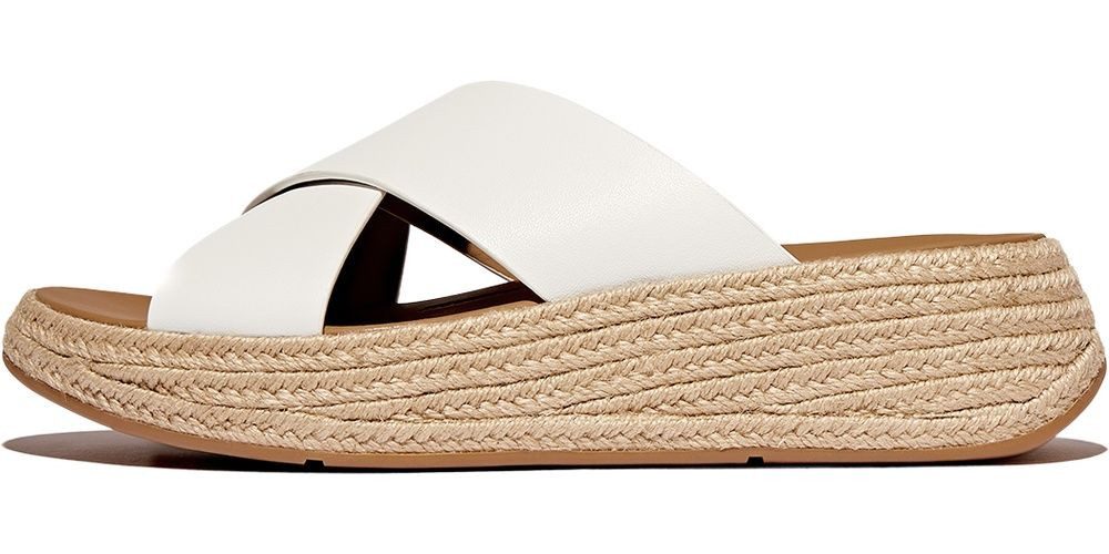 Fitflop F-Mode Espadrille Leather Flatform Cross Slides Sandale günstig online kaufen