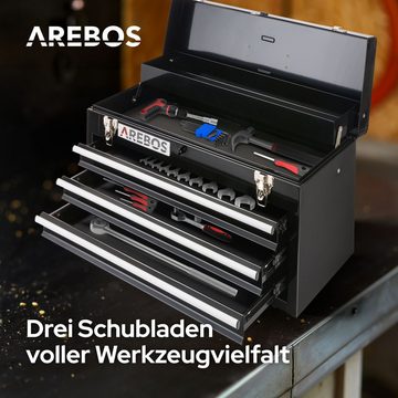 Arebos Werkzeugkoffer mit 3 Schubladen & 2 Ablagefächern