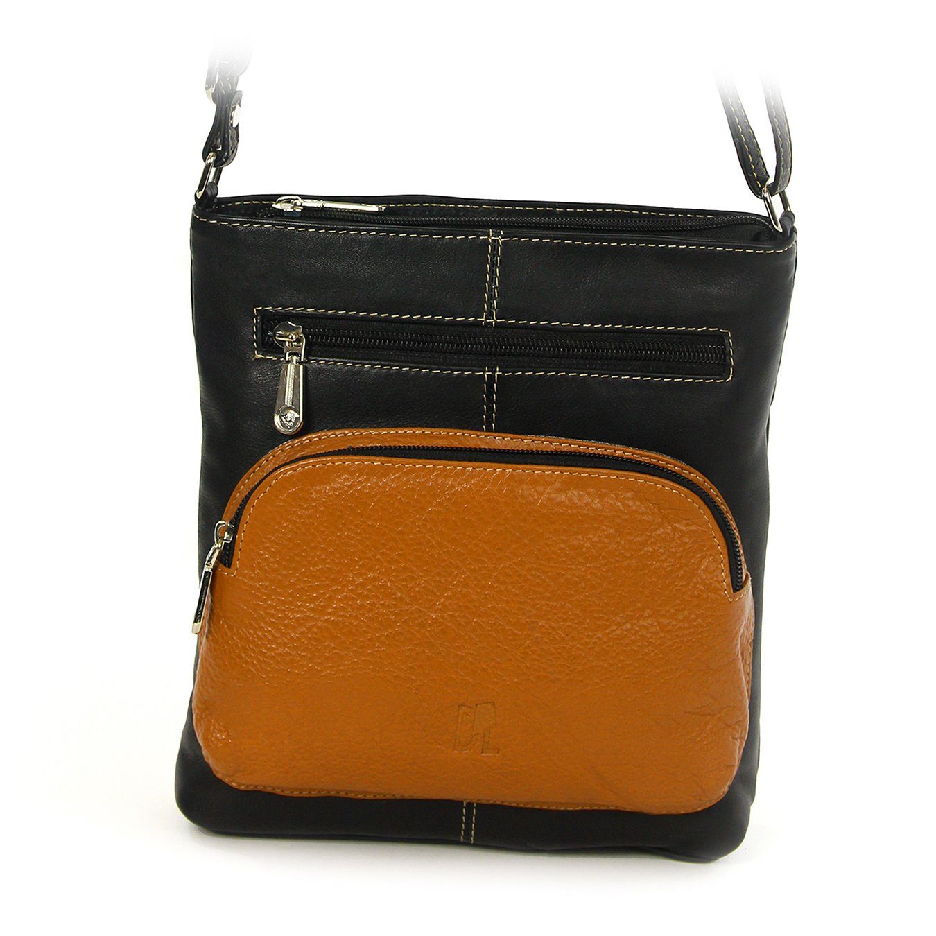 DrachenLeder Handtasche OTZ900X schwarz-braun DrachenLeder Echtleder Handtasche braun schwarz, (Handtasche), Tasche, Damen Damen