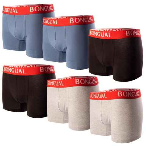 Bongual Boxershorts Retroshorts mit mit kontrastfarbenem Bund und Schriftzug (6er-Pack)