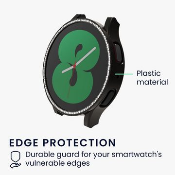 kwmobile Smartwatch-Hülle 2x Kunststoff Hülle für Samsung Galaxy Watch 5 (44mm), Schutzrahmen - Glitzer Schutzhülle in Schwarz Rosegold