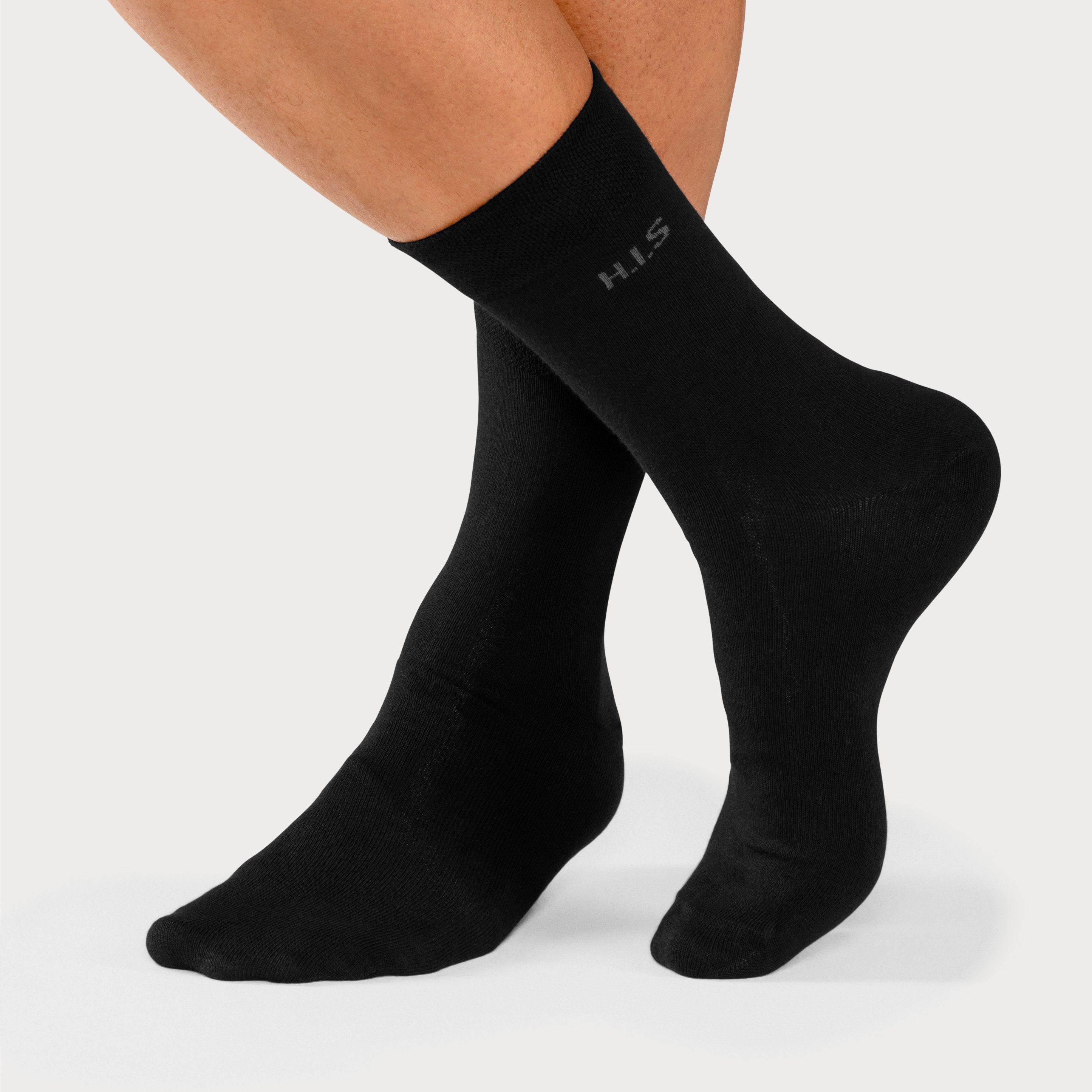 H.I.S Socken Herren Basic Comfort Socken (Packung, 4-Paar, Gr. 43-46 bis 47-48) mit druckfreiem Bündchen