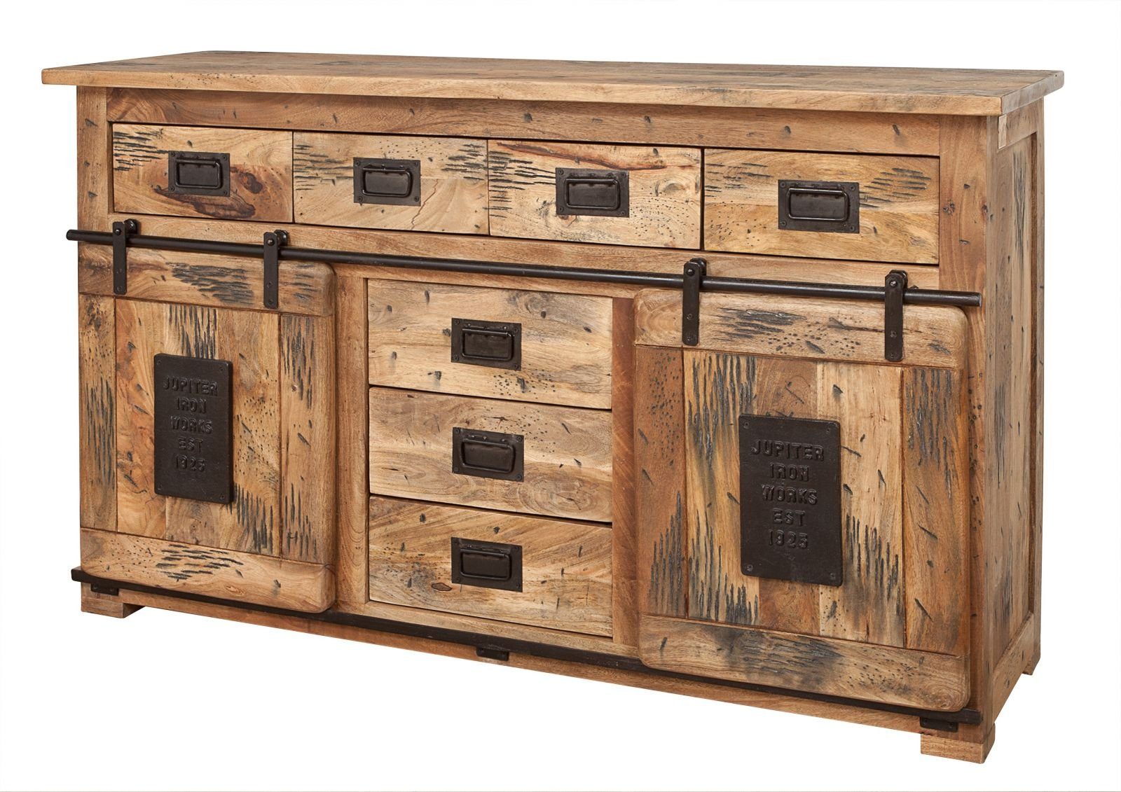 Massivmoebel24 Sideboard (Massivholz), Mango 150x45x90 natur lackiert RAILW günstig online kaufen