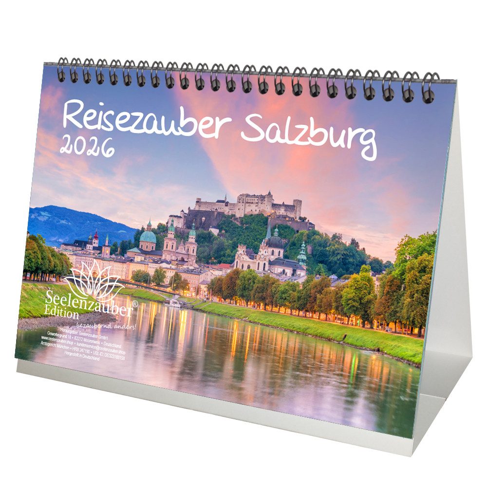 Seelenzauber Tischkalender Reisezauber Salzburg DIN A5 Tischkalender für 2026 Österreich Urlaub