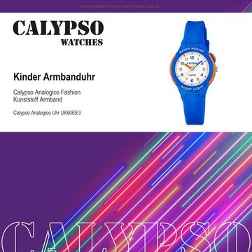 CALYPSO WATCHES Quarzuhr Calypso Kinder Uhr K6069/3 Kunststoffband, (Analoguhr), Kinder Armbanduhr rund, Kunststoff, PURarmband blau, Fashion