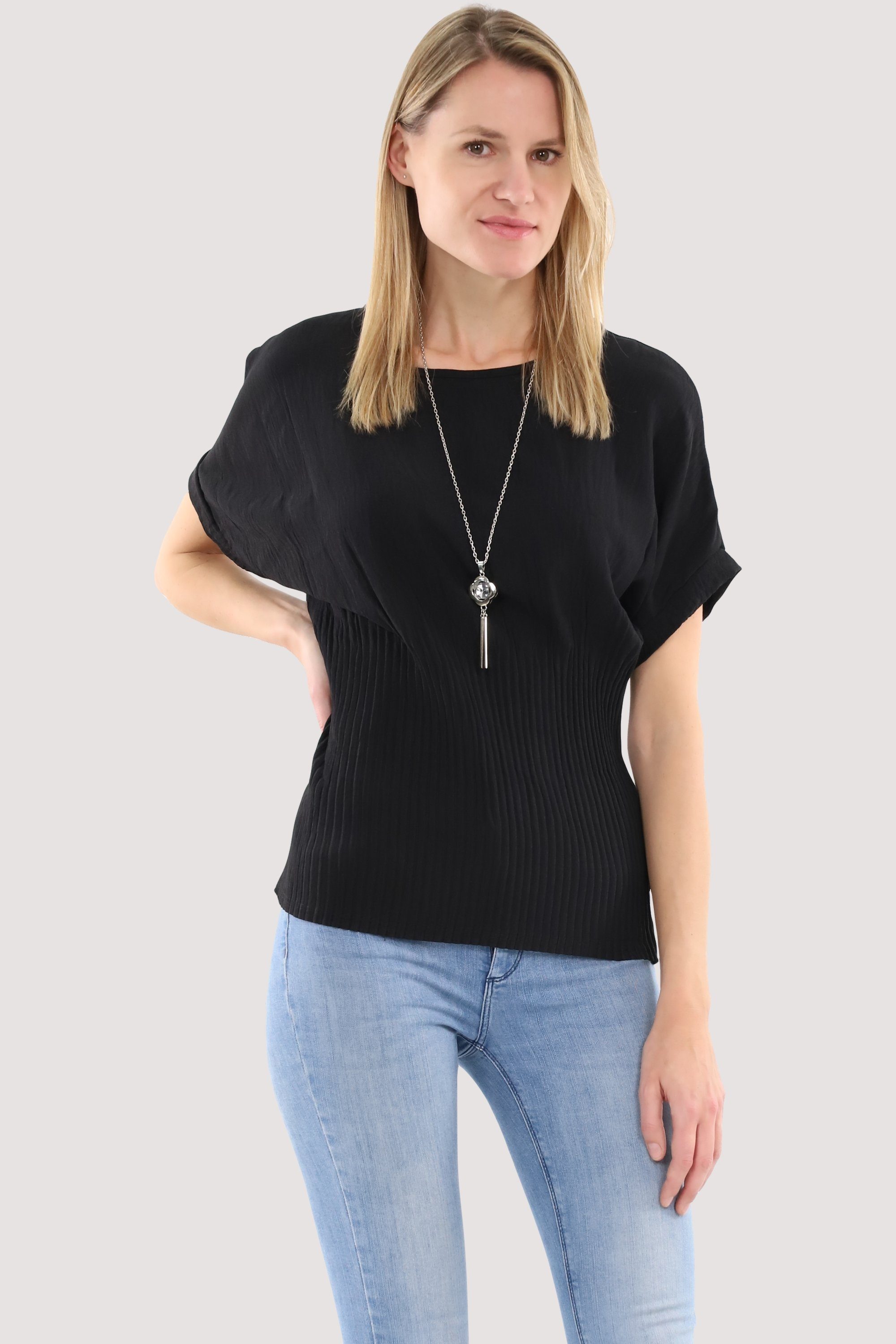 malito more than fashion Schlupfbluse 1144 Bluse mit Halskette