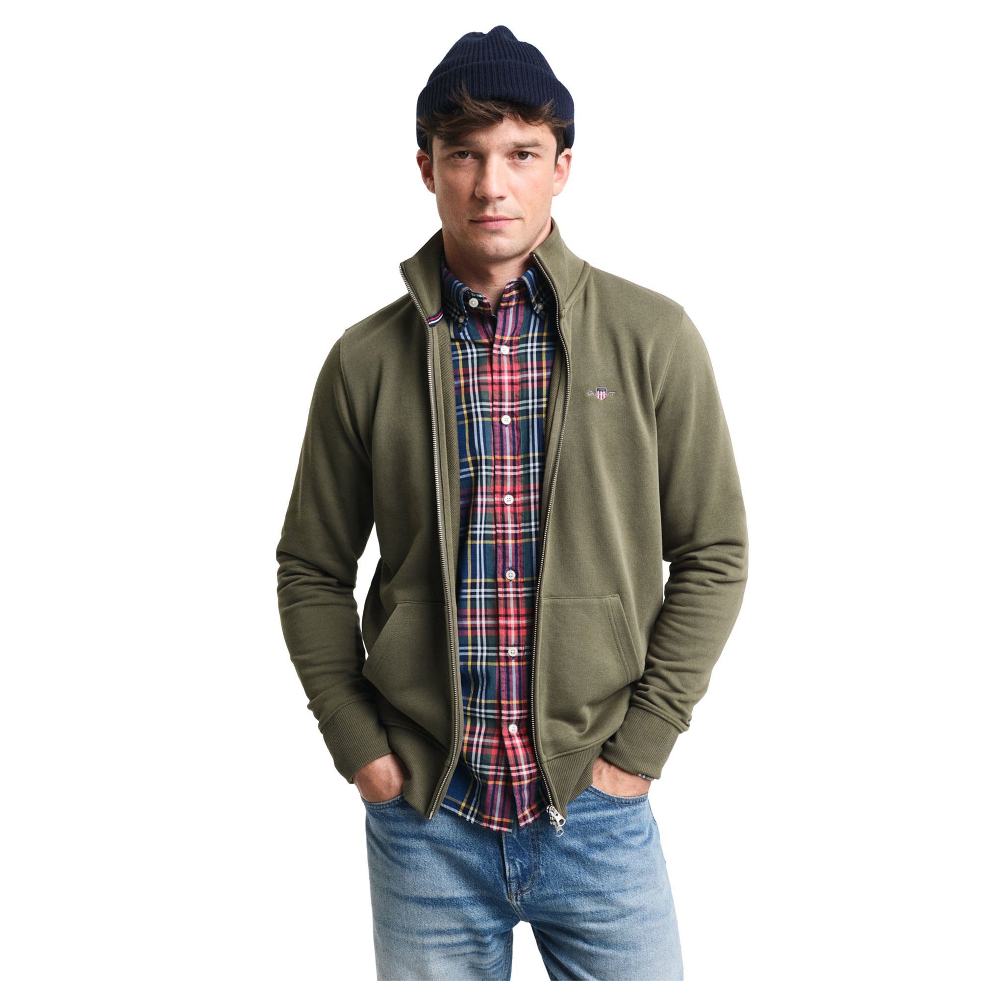 Gant Sweatshirt Herren Sweatjacke Baumwolle günstig online kaufen