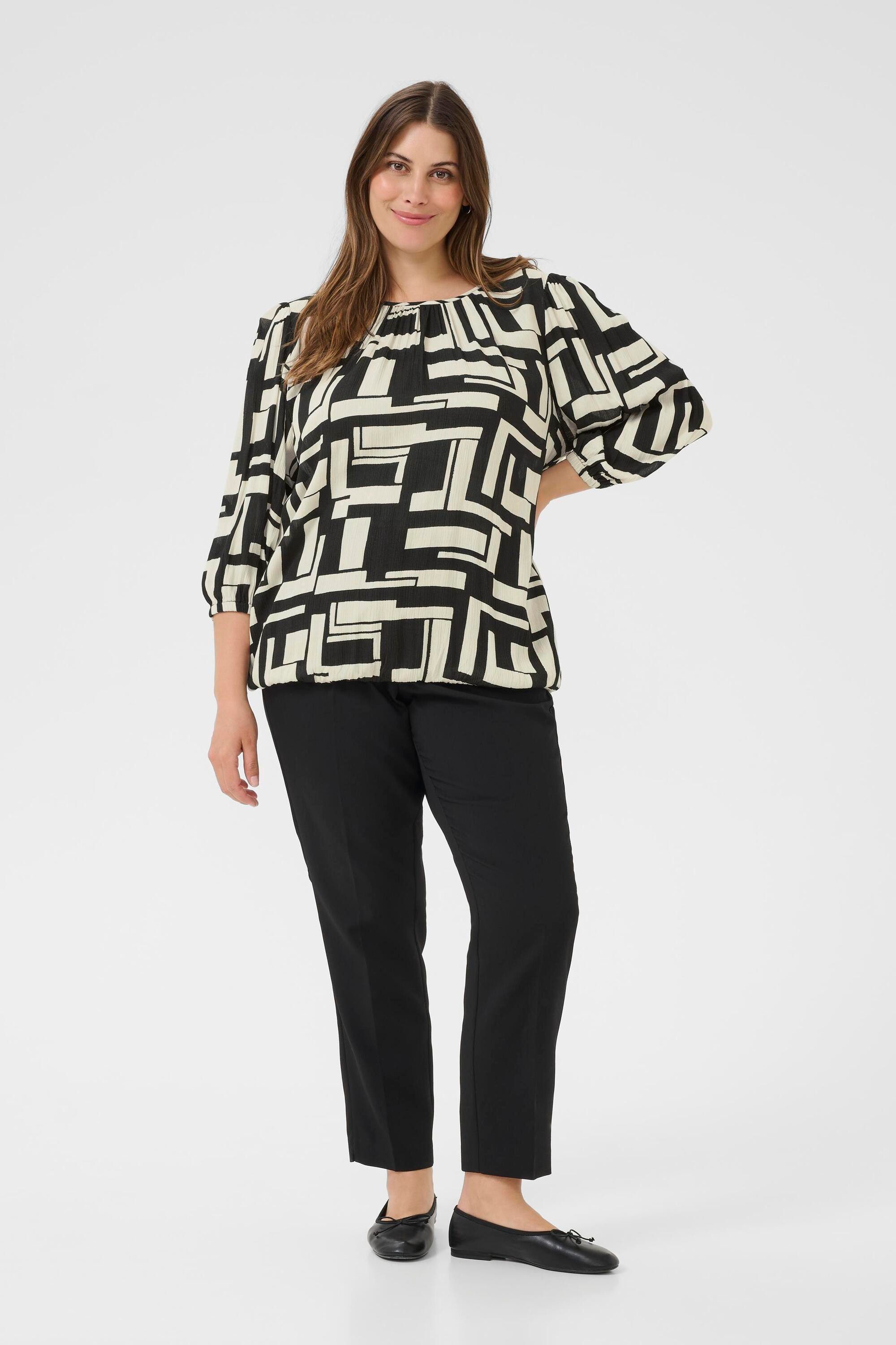 KAFFE Curve Langarmbluse Langarm-Bluse KCmarina Große günstig online kaufen