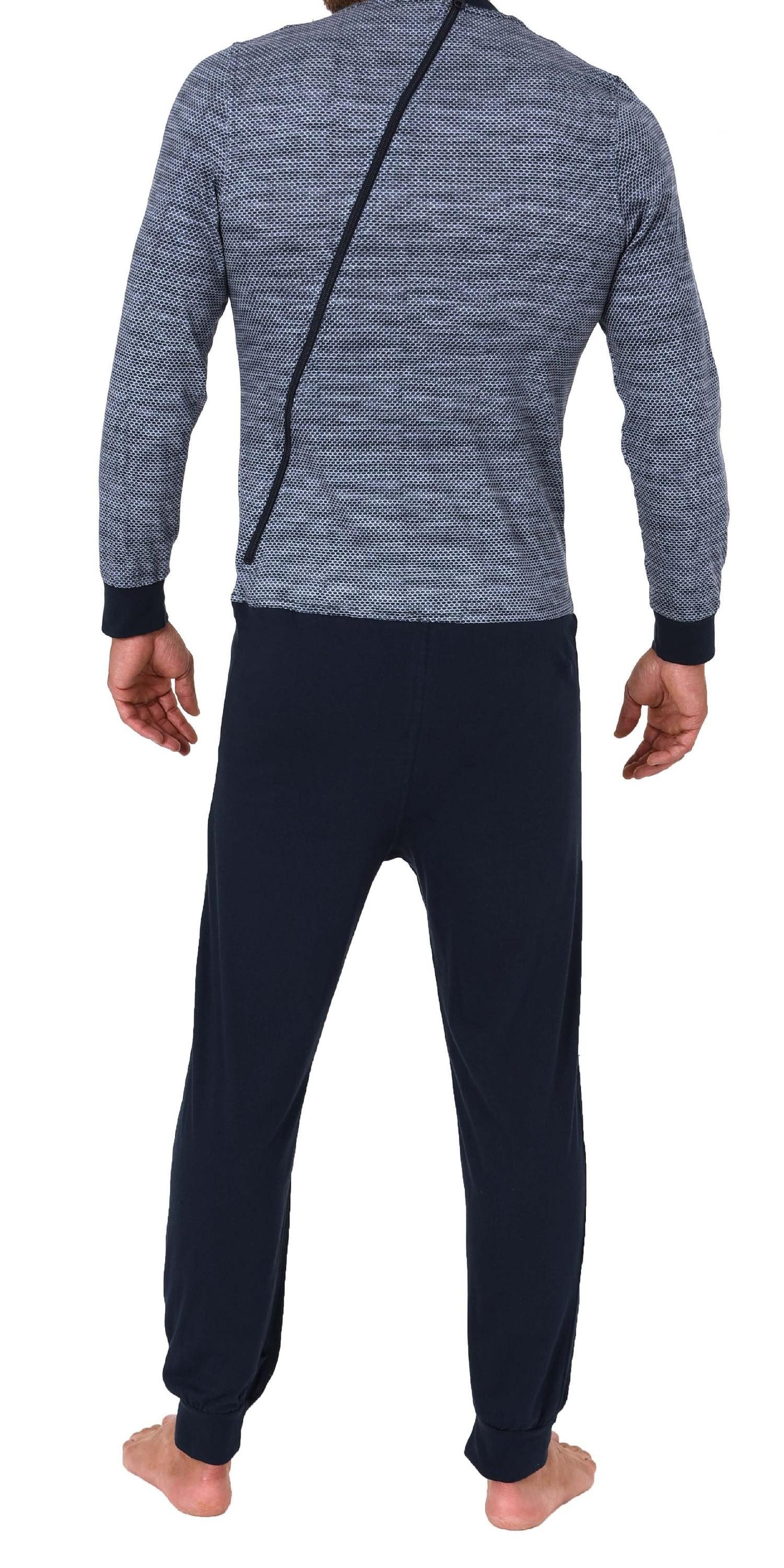 Normann Care Pyjama Pflegeoverall langarm für Herren, Reißverschluss an Rüc günstig online kaufen