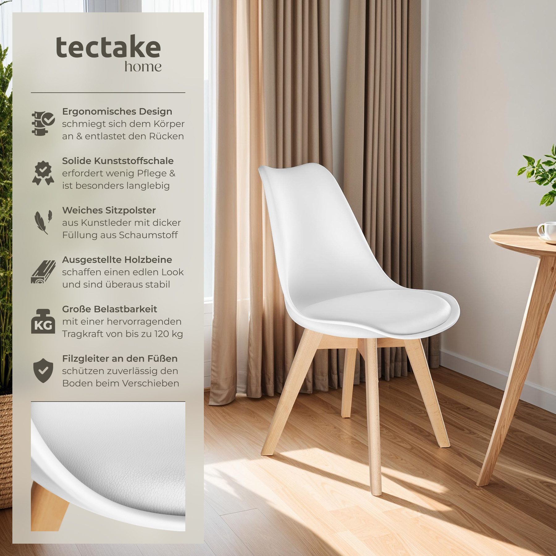 tectake Esszimmerstuhl Set Esszimmerstuhl (Set, 4 günstig online kaufen