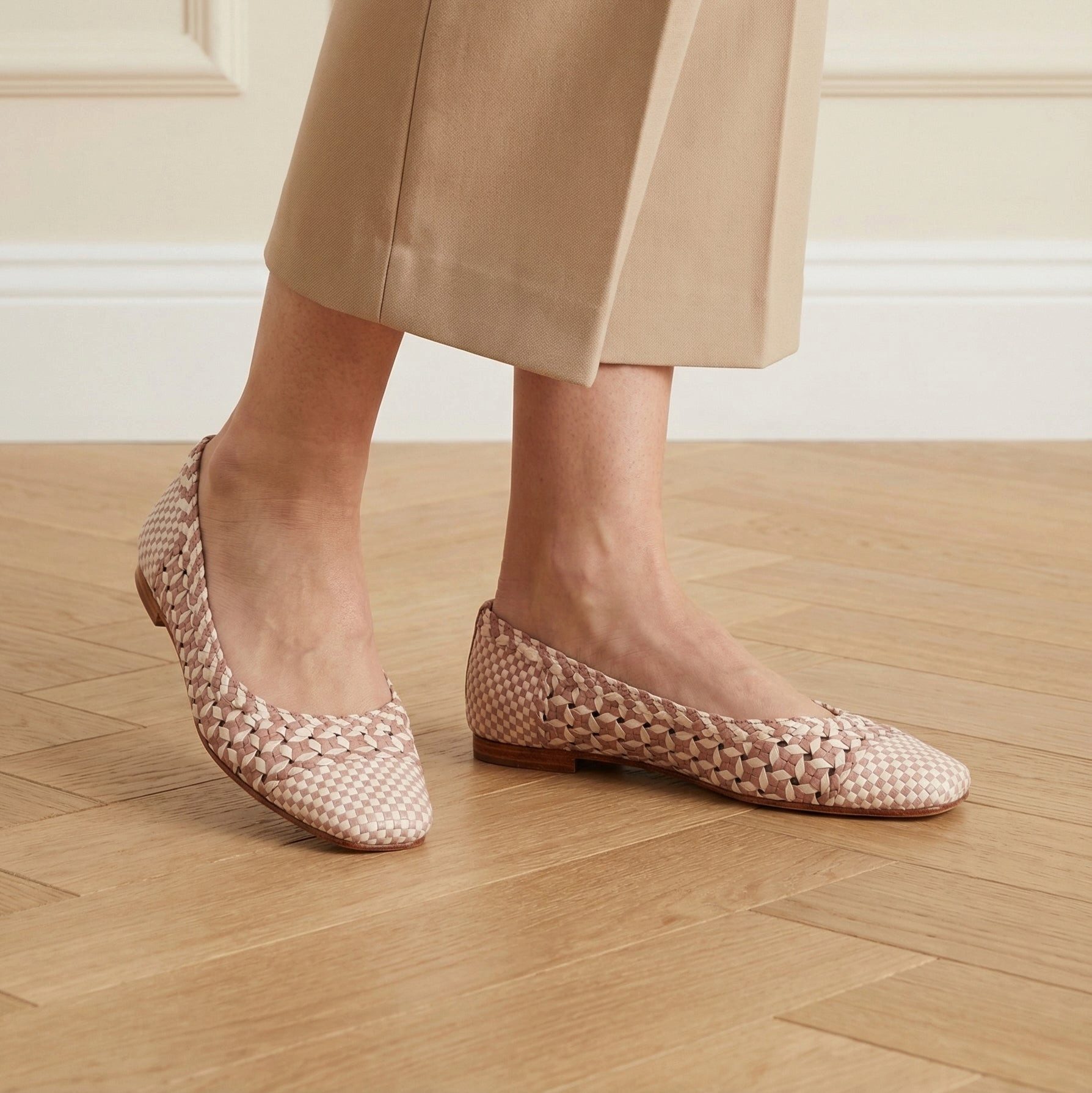 Melvin & Hamilton Elyssa 1 Leder-Geflochtene Schuhe für Damen Ballerina Flache Absätze, Echtes Leder, Von Hand geflochten