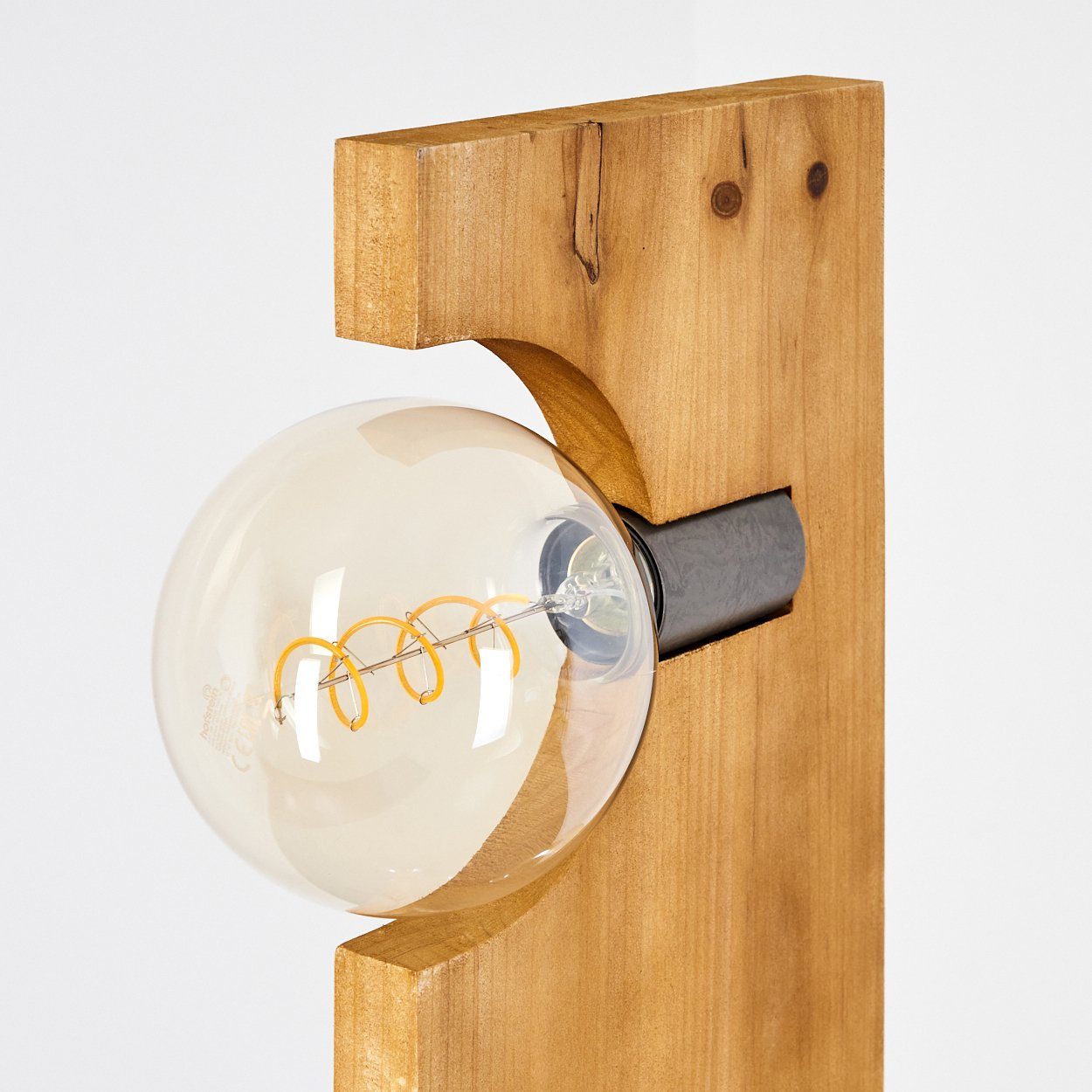 hofstein Stehlampe »Pettino« Vintage Bodenlampe aus Metall/Holz in Altsilberfarben/Natur, ohne Leuchtmittel, Stehlampe mit Fußschalter am Kabel, 5xE27