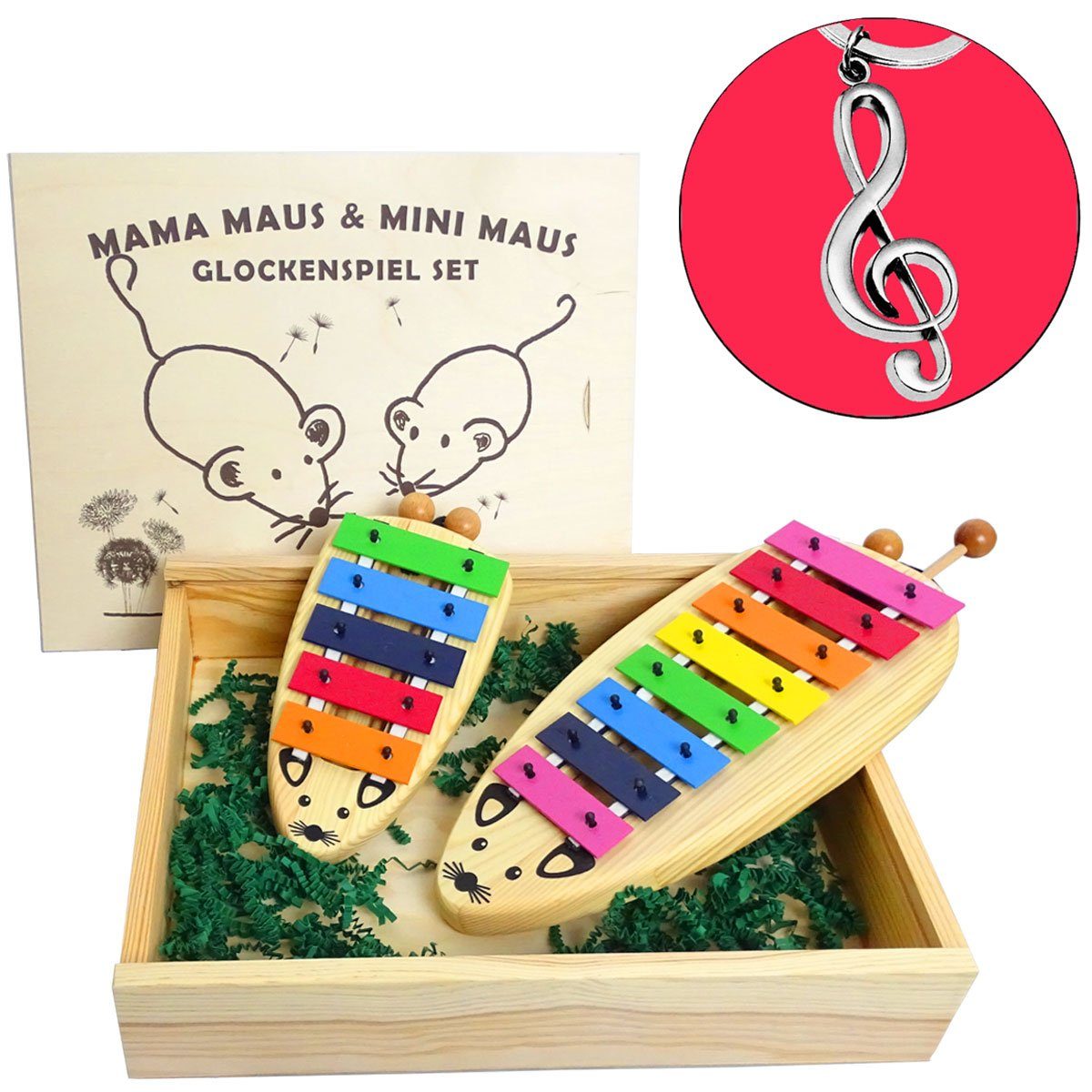 SONOR Glockenspiel Sonor Glockenspiel Set Mama - Mini Maus mit Anhänger