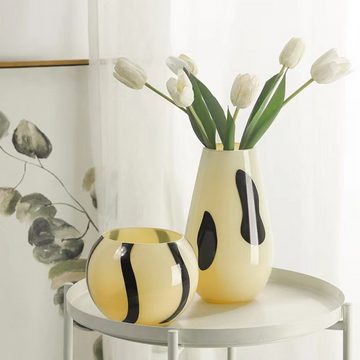 FELIXLEO Dekovase 25 cm Hoch Blumenvasen Modern aus Keramik für Tischdeko Innenbereich (1 St)