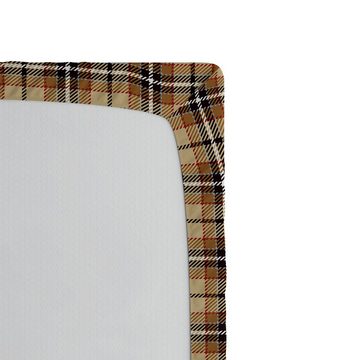 Spannbettlaken Soft Dekorativer Stoff Bettwäsche Rund-um Elastischer Gummizug, Abakuhaus, Brown Plaid Vertikal und horizontal