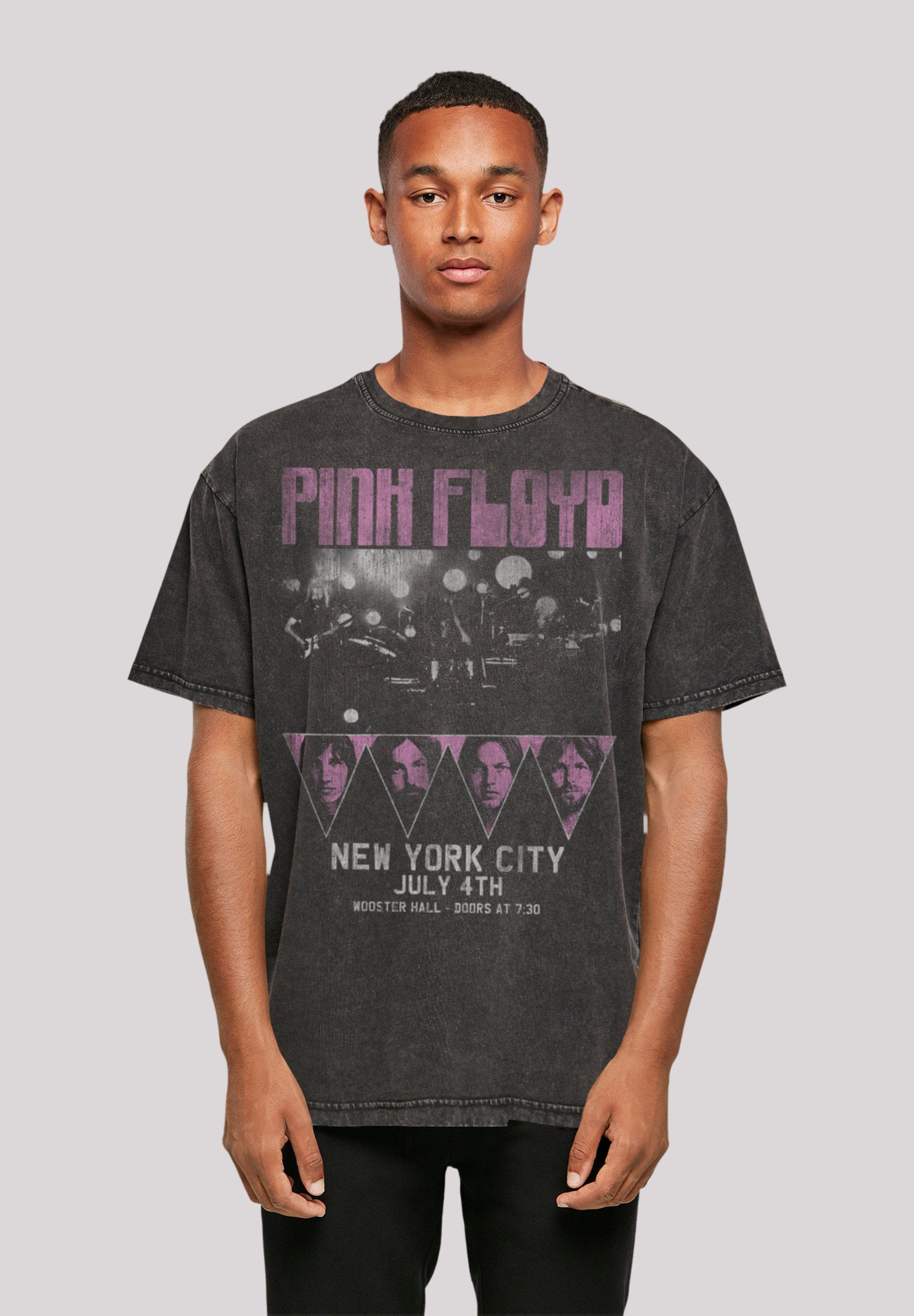 T-Shirt schwarz T-Shirt Floyd F4NT4STIC Print Oversize Pink