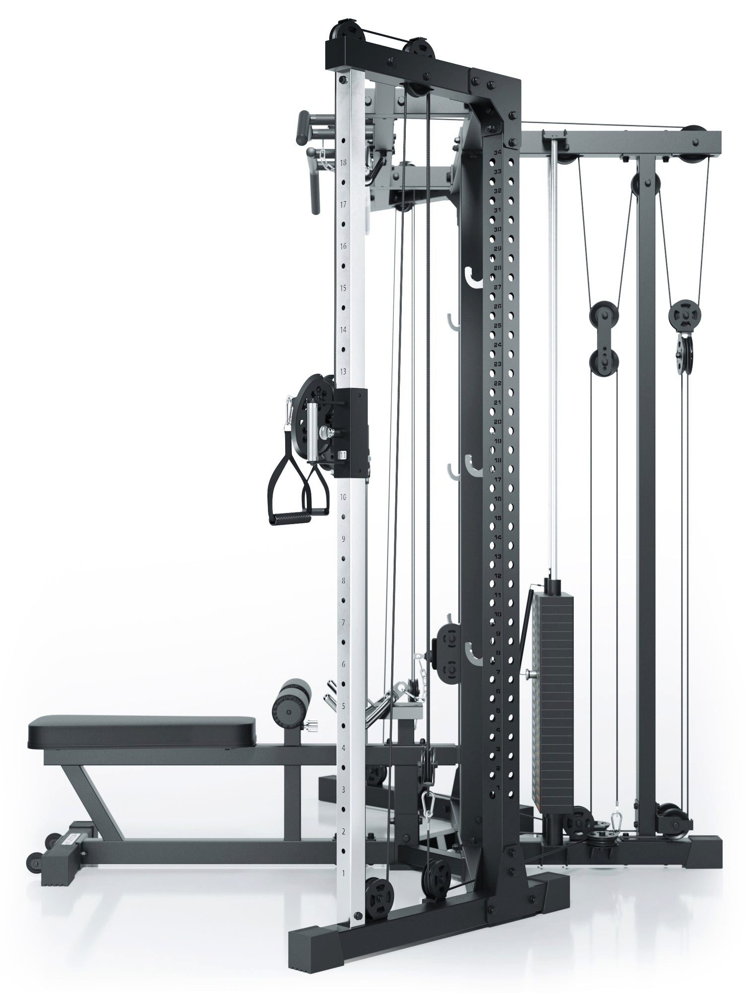 ATLETICA Power Rack Xtria, Kabelzugstation, 125kg Gewichtsblock