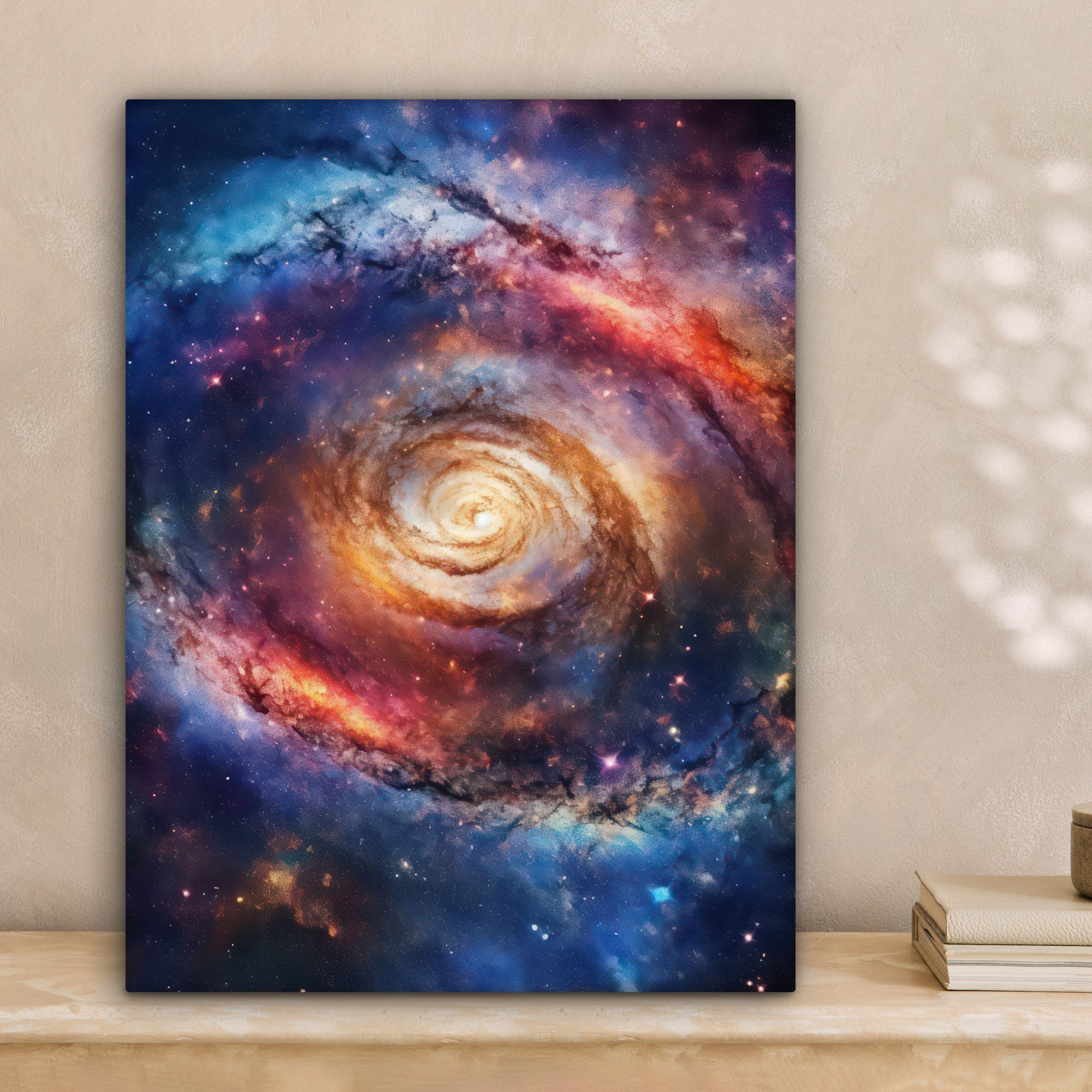 OneMillionCanvasses® Leinwandbild Milchstraße - Neon - Sternenhimmel - Weltraum, Fotodruck (1 St), Gaming Bilder, Wandbild Gamingzimmer, Deko Wandbilder Gamer 30x40 cm