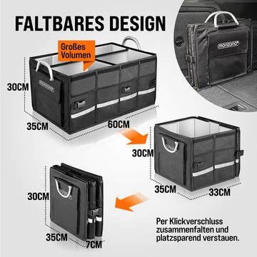monzana Faltbox (1 St), Kofferraumtasche mit Deckel und Isolierung 65L Trennwände wasserdicht