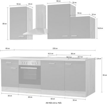 Flex-Well Küche Morena, wahlweise mit E-Geräten, Gesamtbreite 210 cm