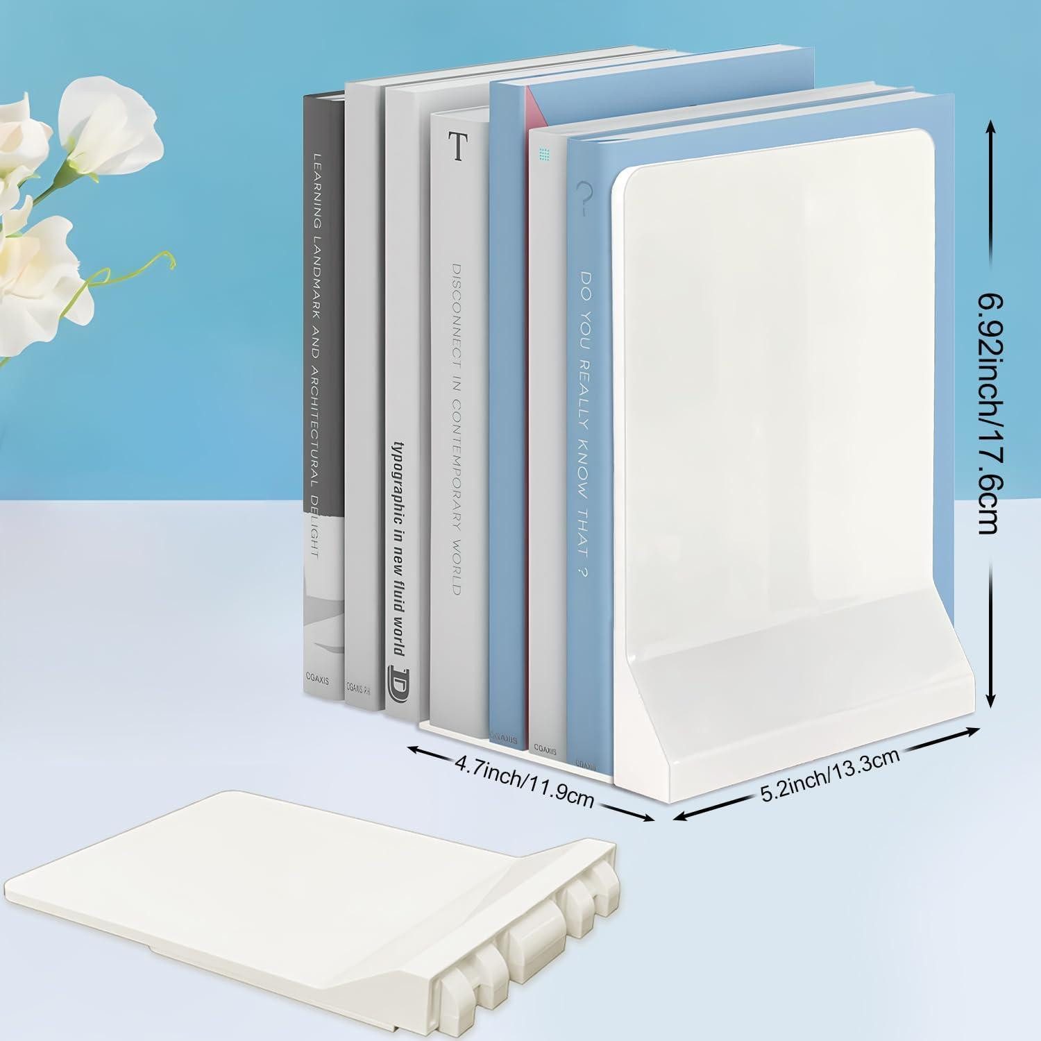 LuxusKollektion Buchstütze Buchstütze faltbar Bücherhalter Buchstopper Regal weiß 2 Paar