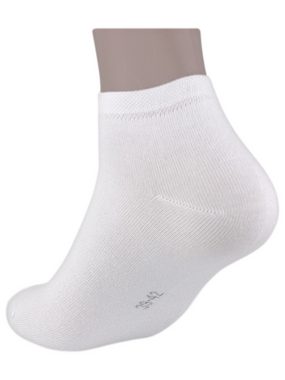 Die Sockenbude Sneakersocken WHITE mit Soft Piqué-Bund (Bund, 4-Paar, weiß) gekämmte Baumwolle