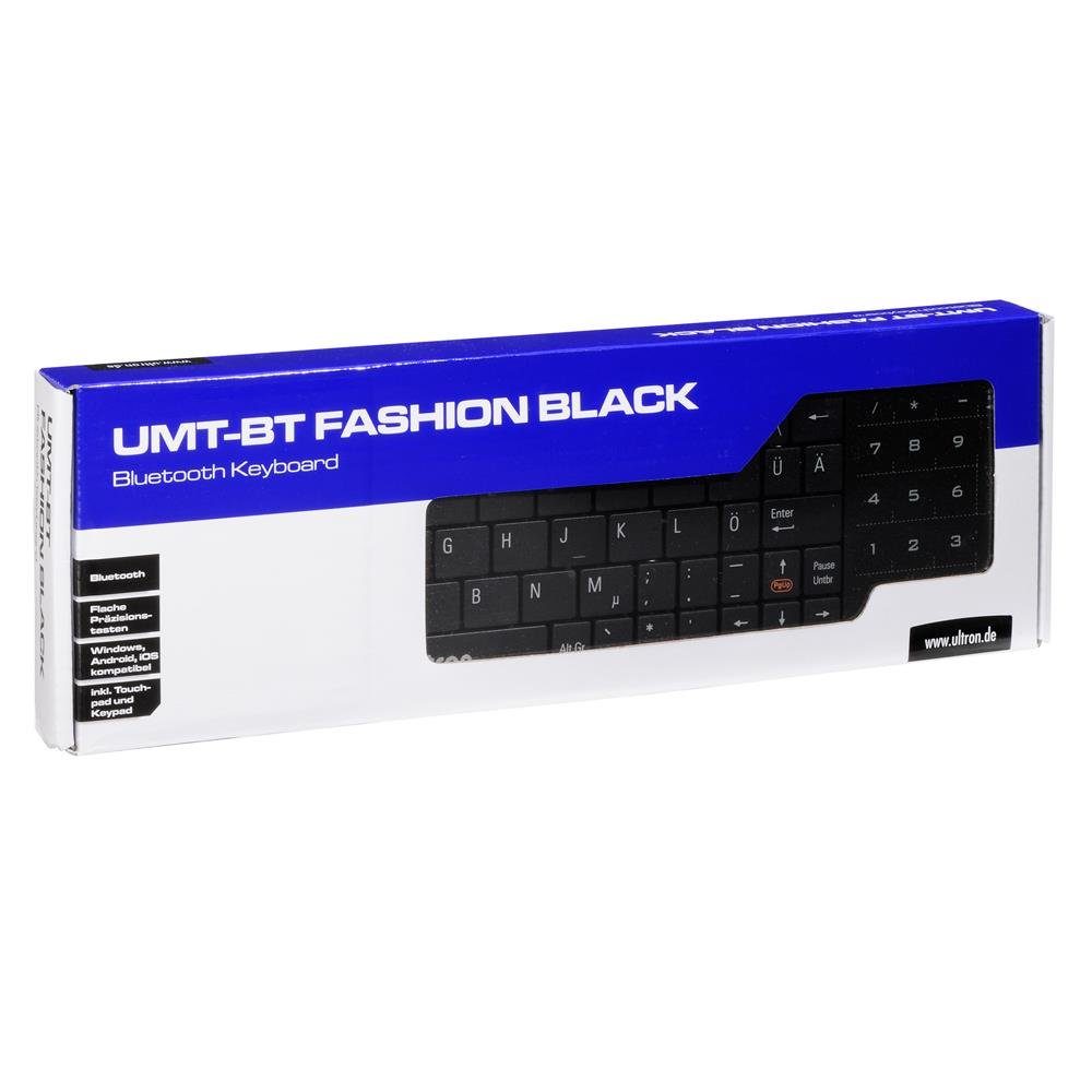 Ultron UMT-BT Fashion black PC-Tastatur (kabellos, Touchpad, Bluetooth, Schwarz)