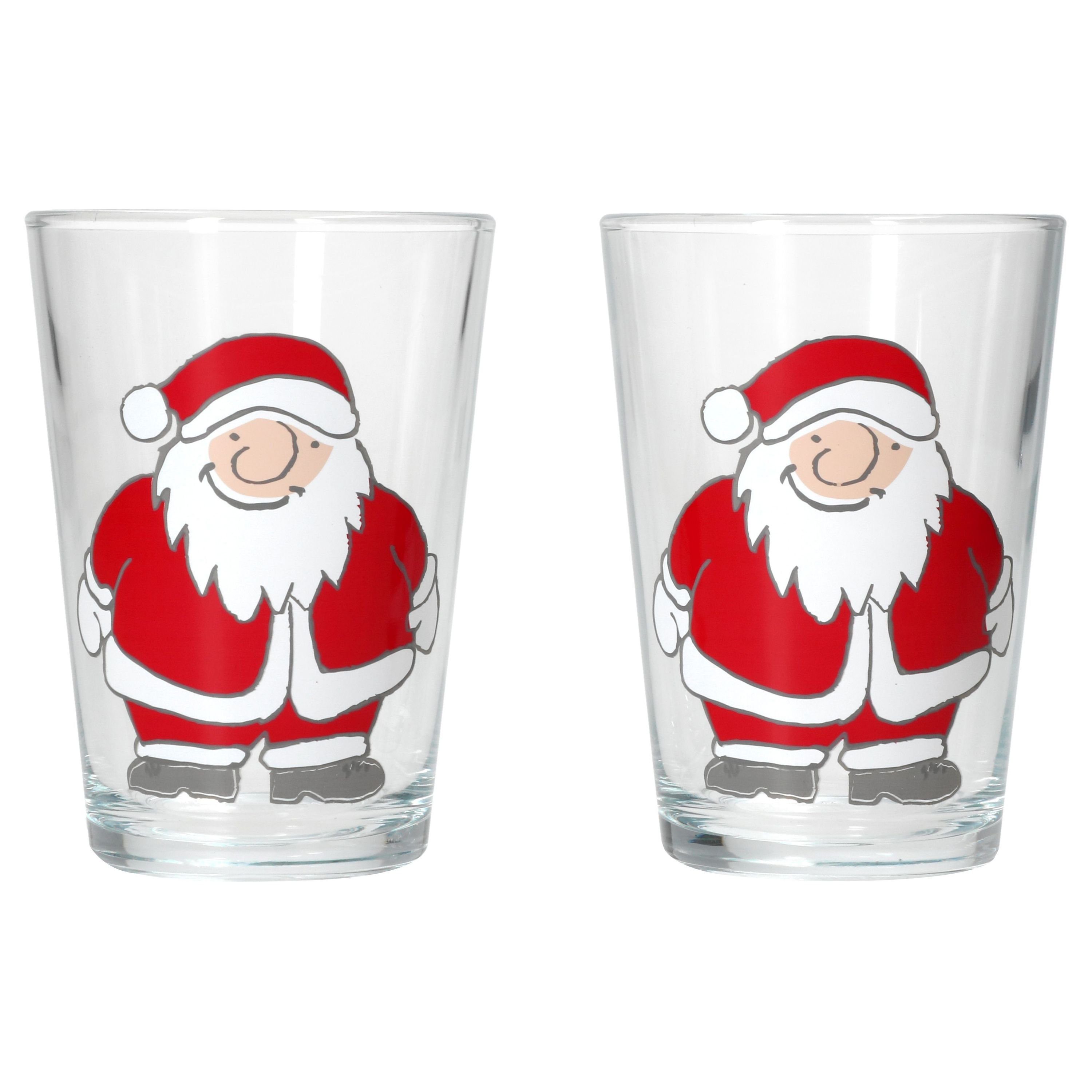 Ritzenhoff & Breker Glas Ritzenhoff Santa Winter 2x Glühwein-Gläser 240ml H11cm Tee-Glas, Glas, Weihnachtsgeschirr, Weihnachten, Weihnachtsset, Geschirr