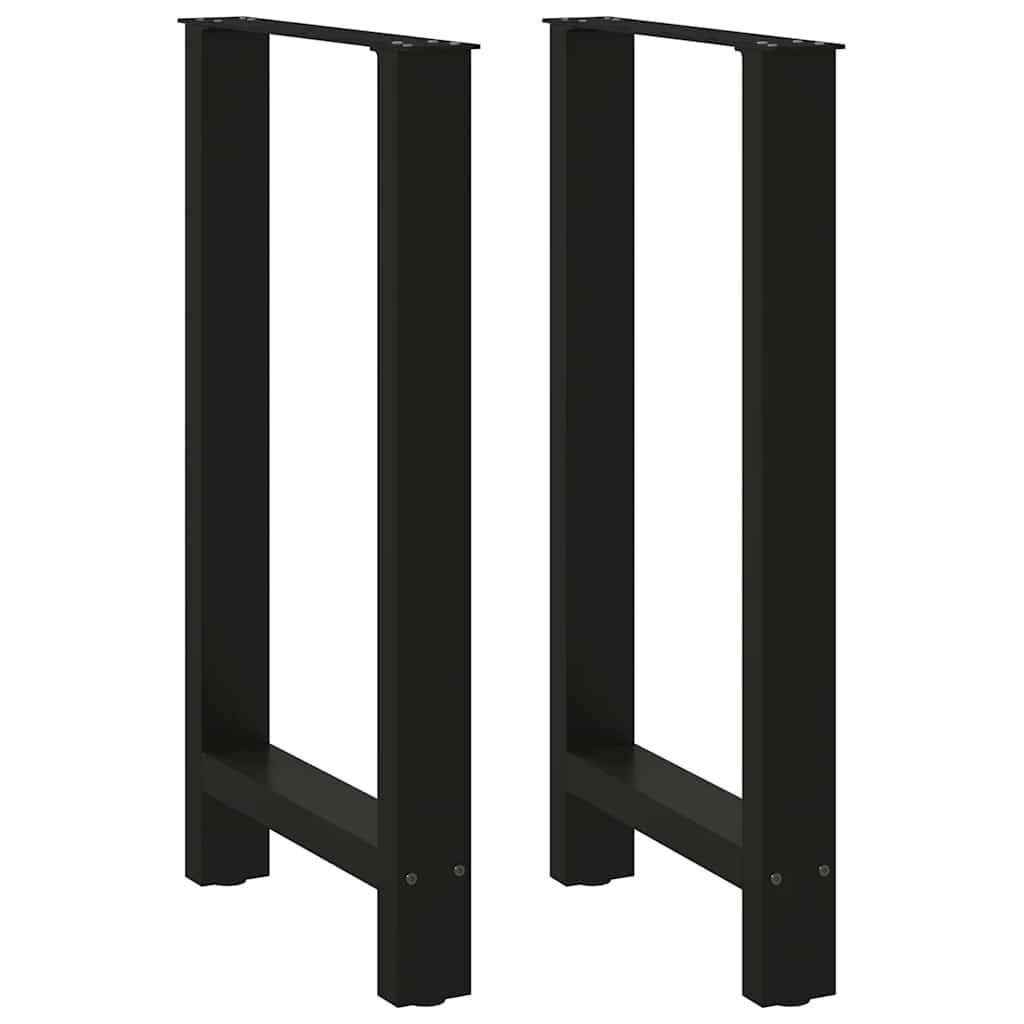 vidaXL Tischbein Bartischbeine Schwarz 2 Stk. 50x(90-91) cm Stahl