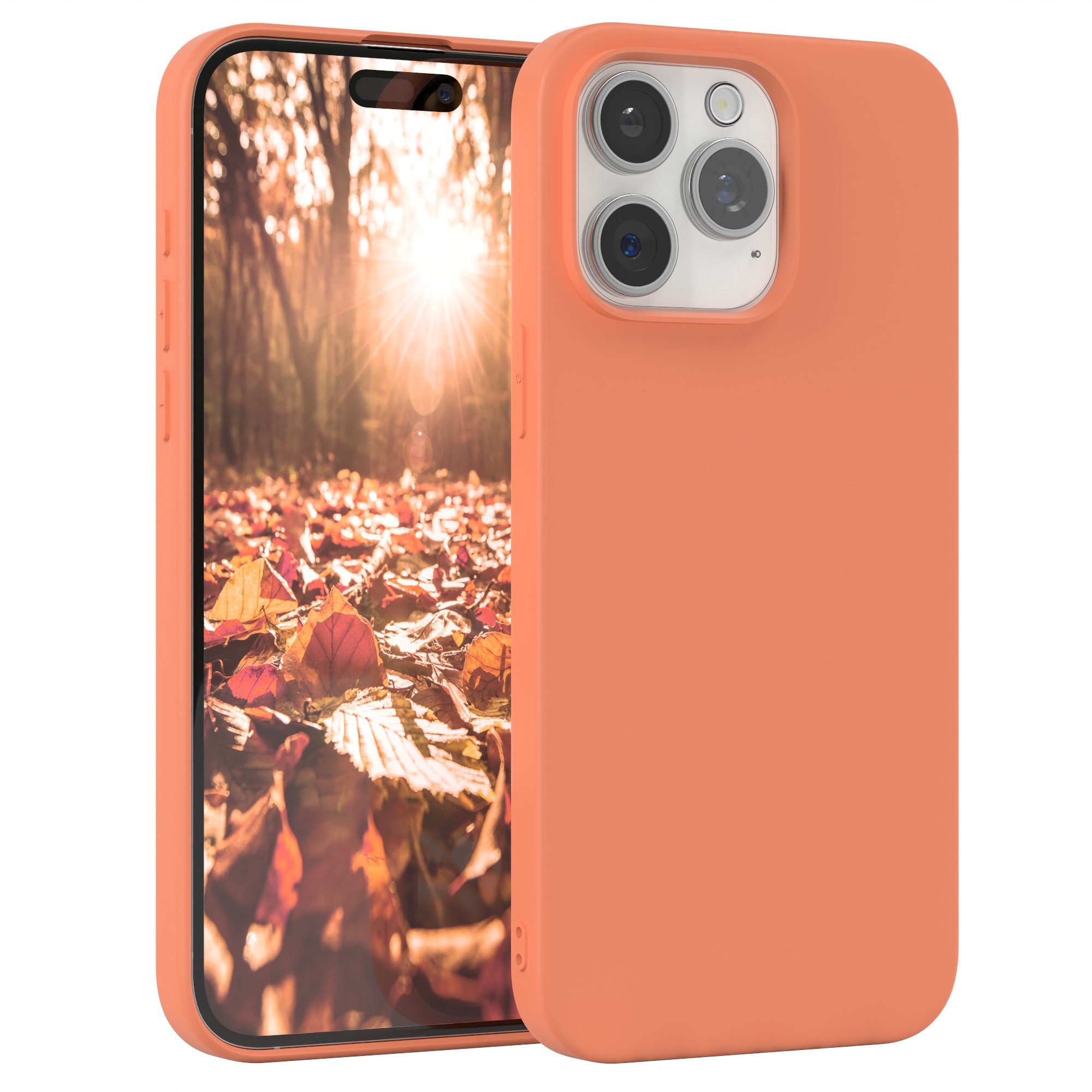 EAZY CASE Handyhülle TPU Hülle für Apple iPhone 15 Pro Max 6,7 Zoll, Schutzhülle mit Kameraschutz Telefonhülle elastisch Bumper tpu Orange