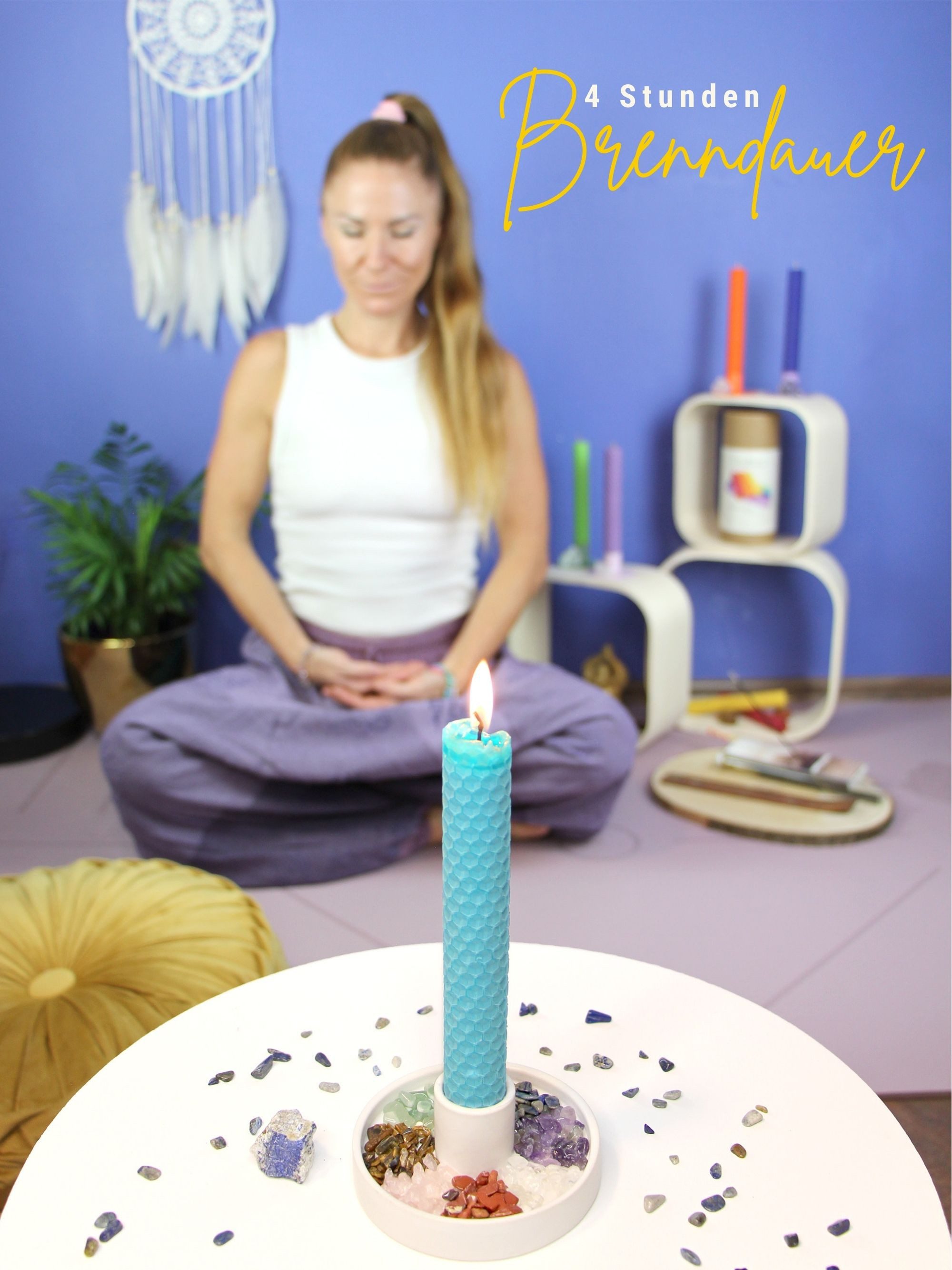 Wachsmann Bienenprodukte Bienenwachskerze Set in den 7 Chakra Farben, handg günstig online kaufen