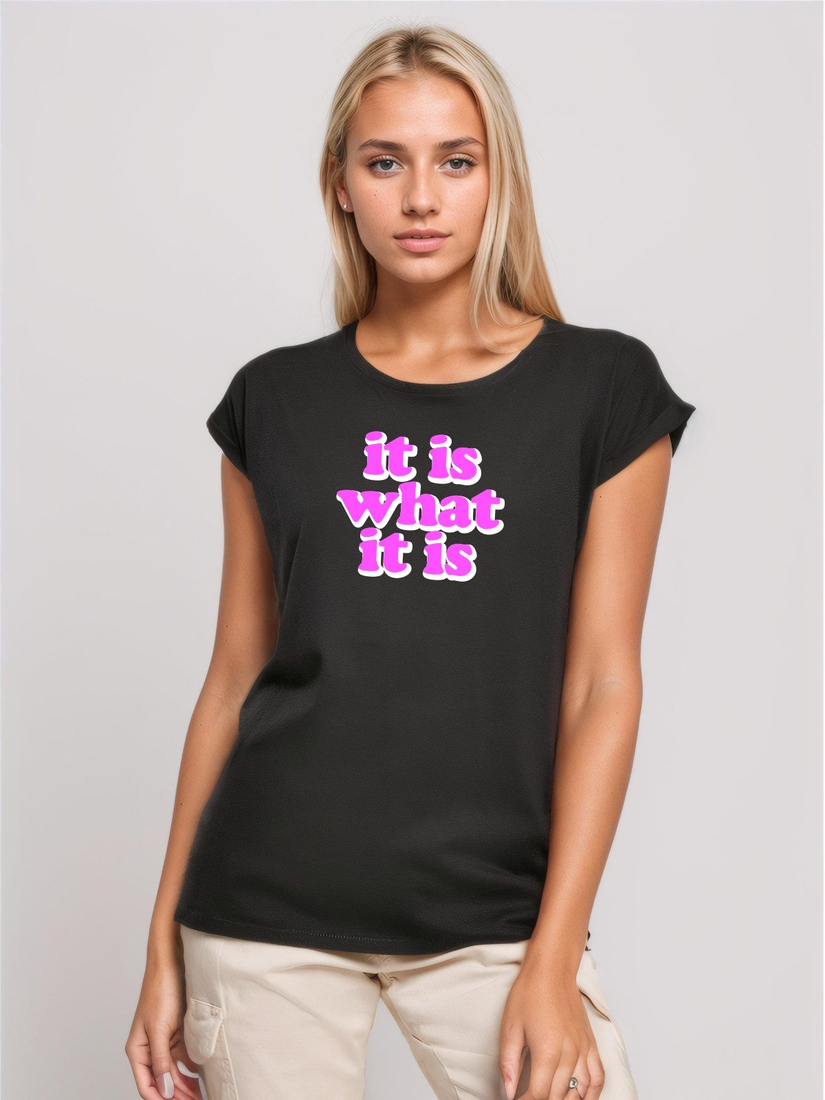 Be Famous Print-Shirt Classic Roll Up D-ITWASA (1-tlg., keine)