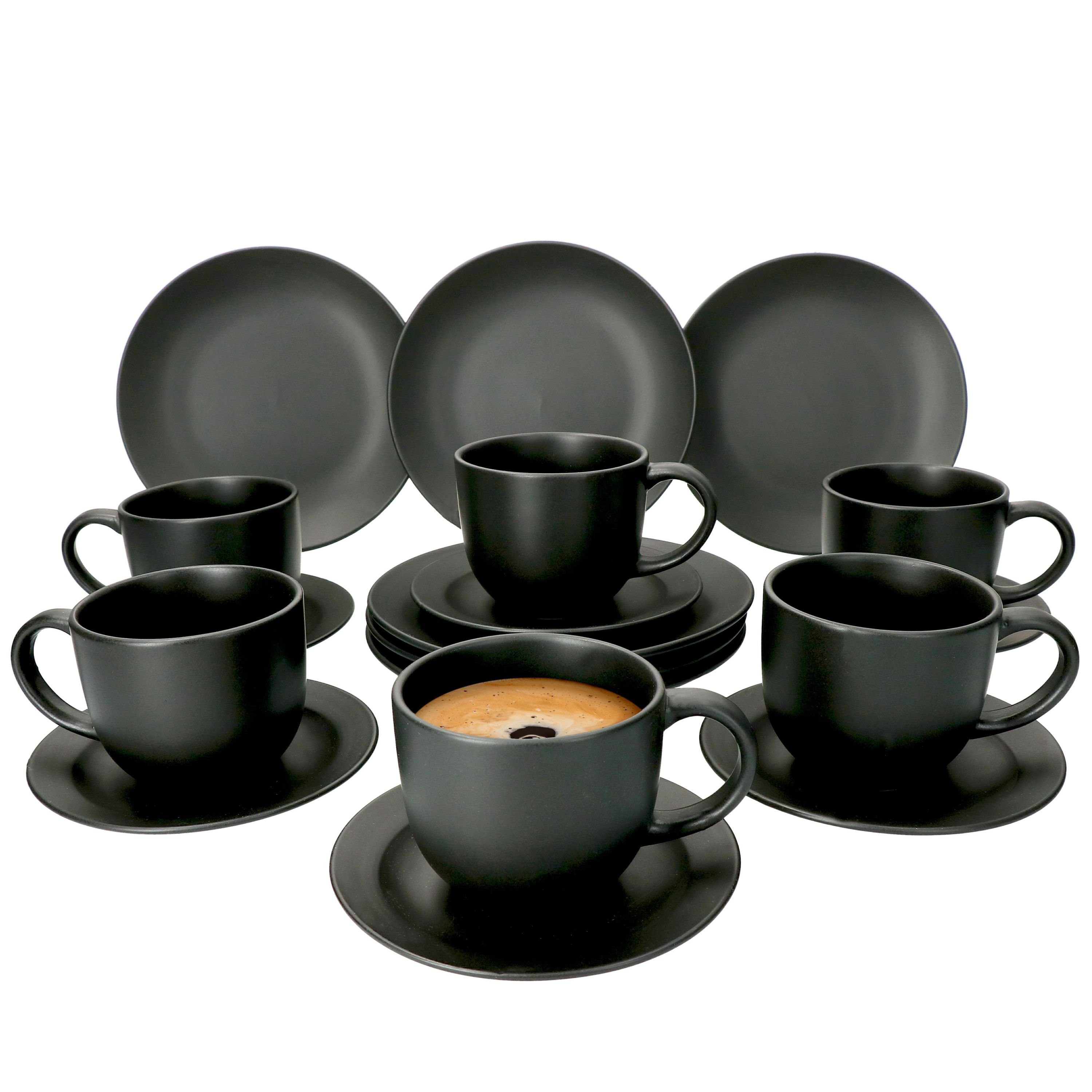 MamboCat Kaffeeservice 18-tlg. Kaffeeservice Londen Lampart Nero Schwarz